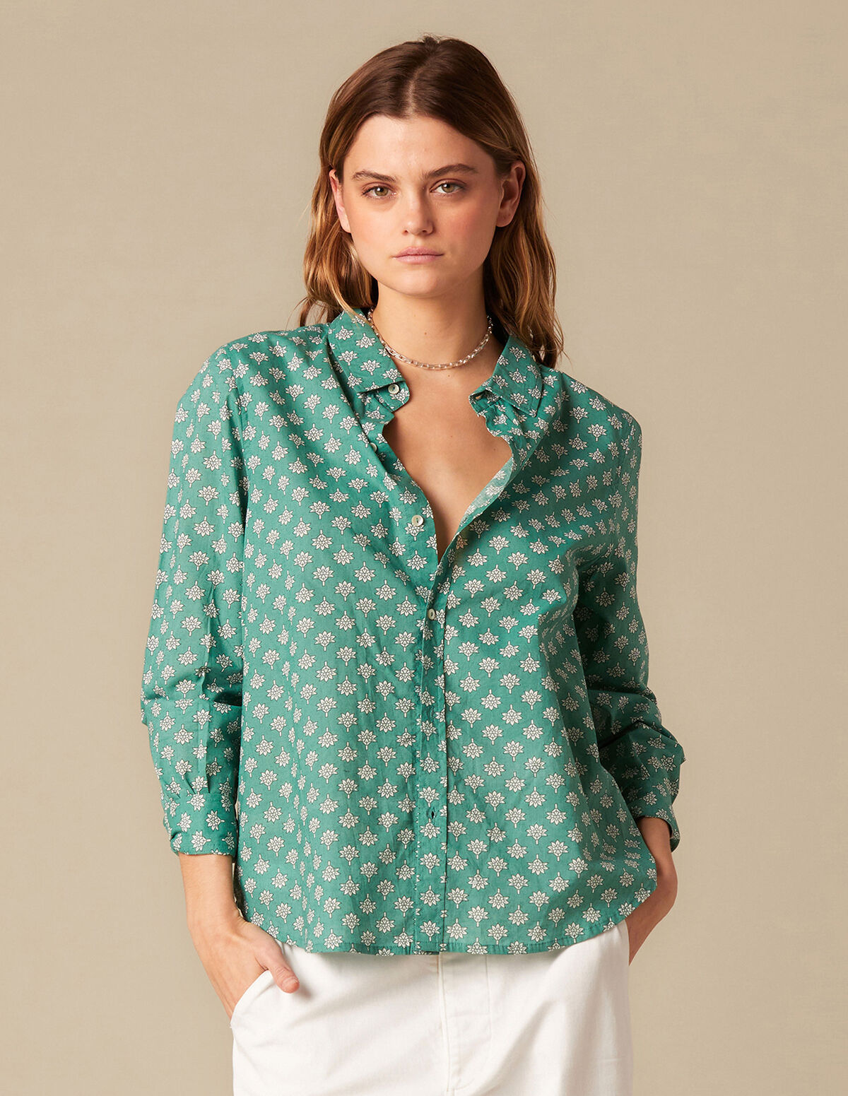 CAMISA HOJAS AZUL