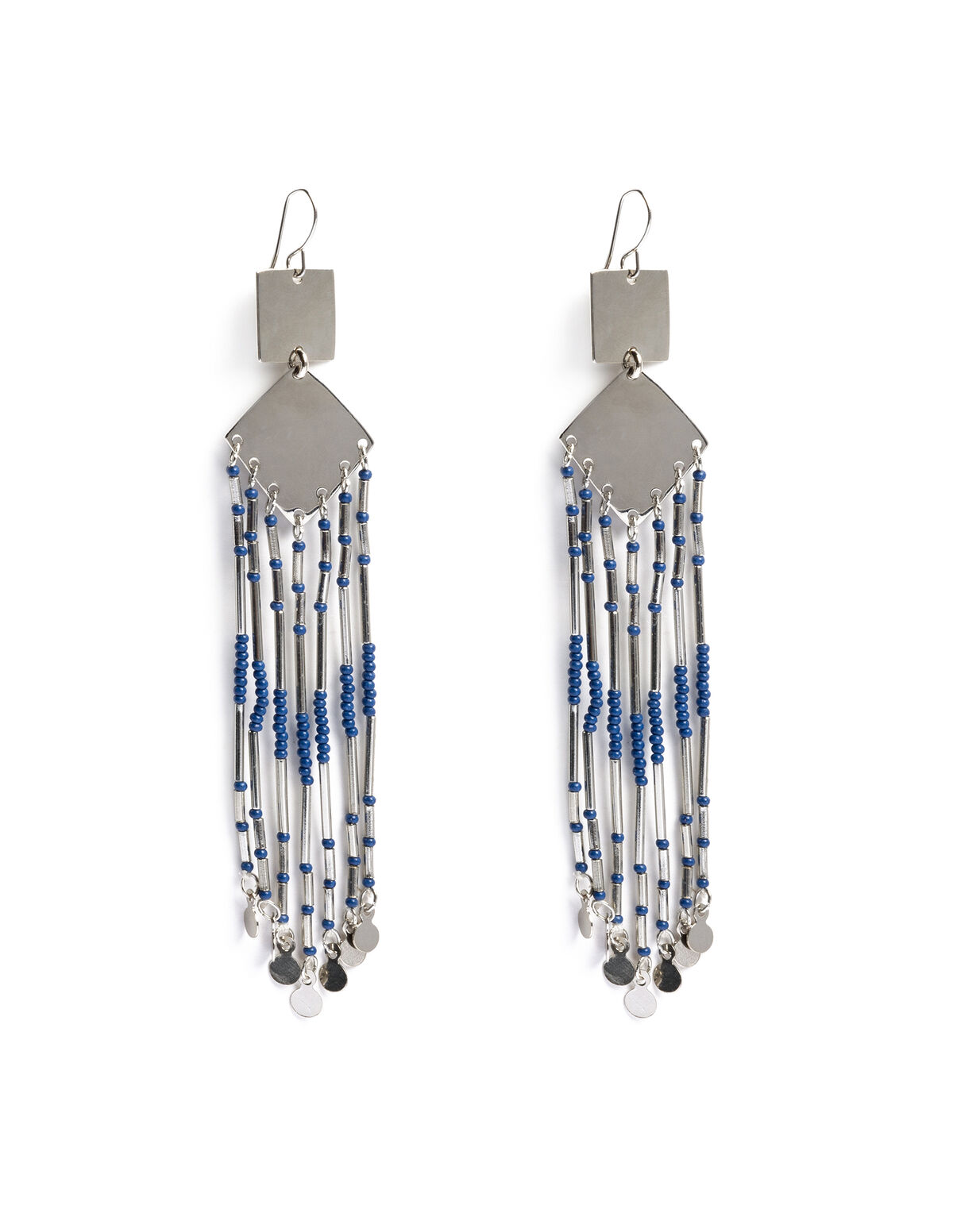 PENDIENTES CUADRADO AZUL - ACERO INOXIDABLE