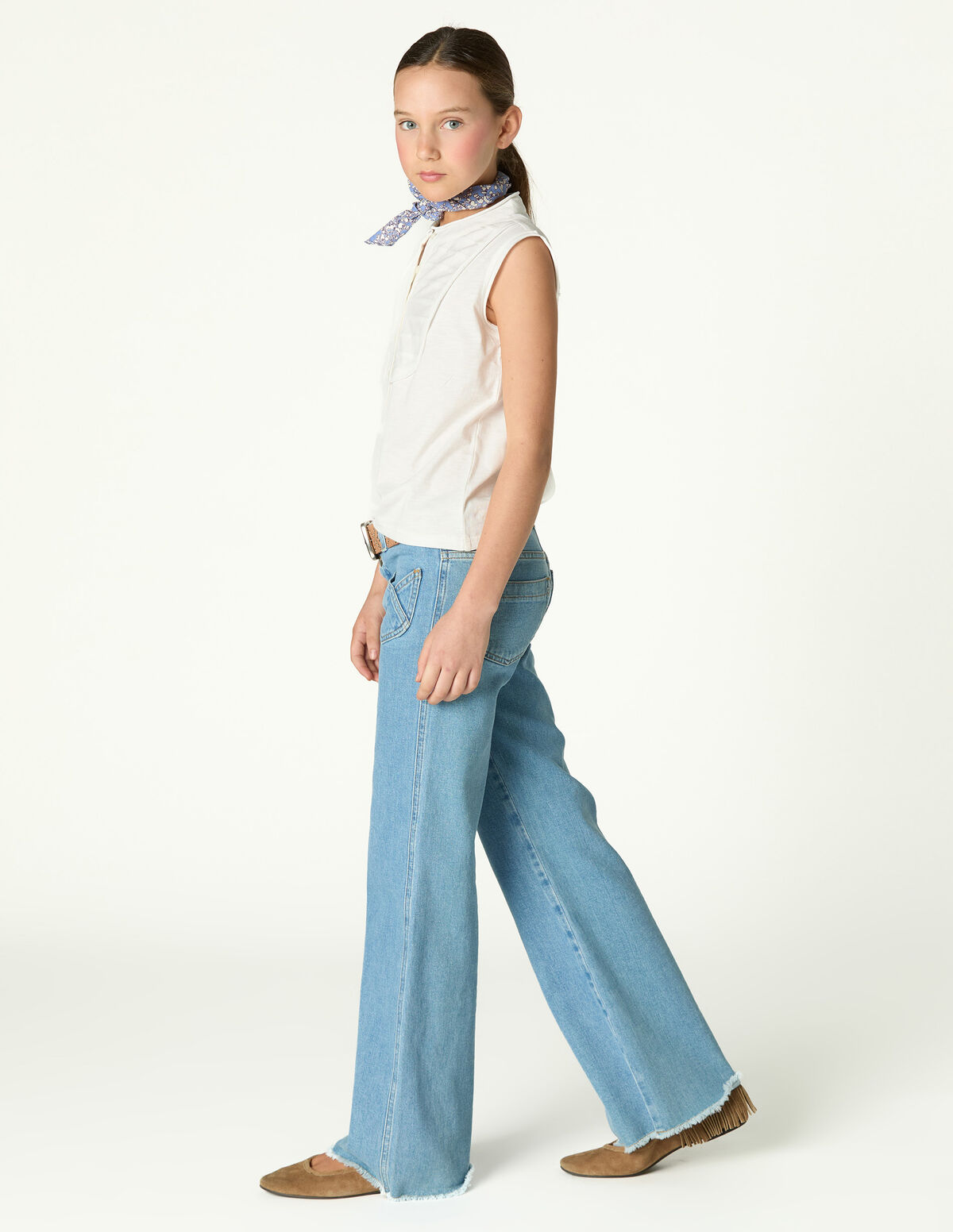 PANTALON POCHE CROIS&Eacute;E BLEU