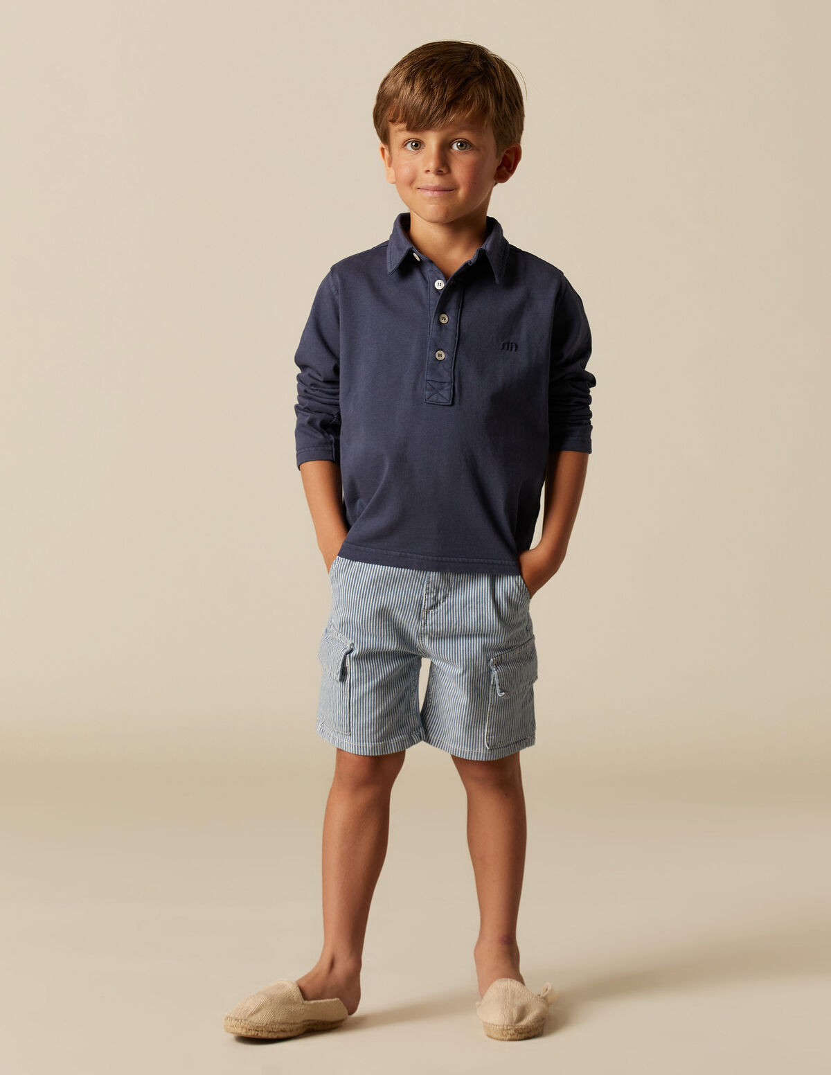 BERMUDA CARGO RAYURE BLEU