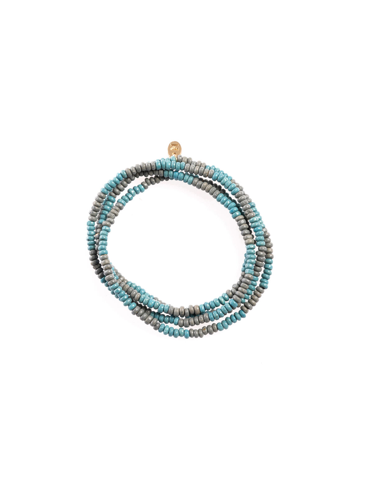 GREY/POND BEADED LONG NECKLACE