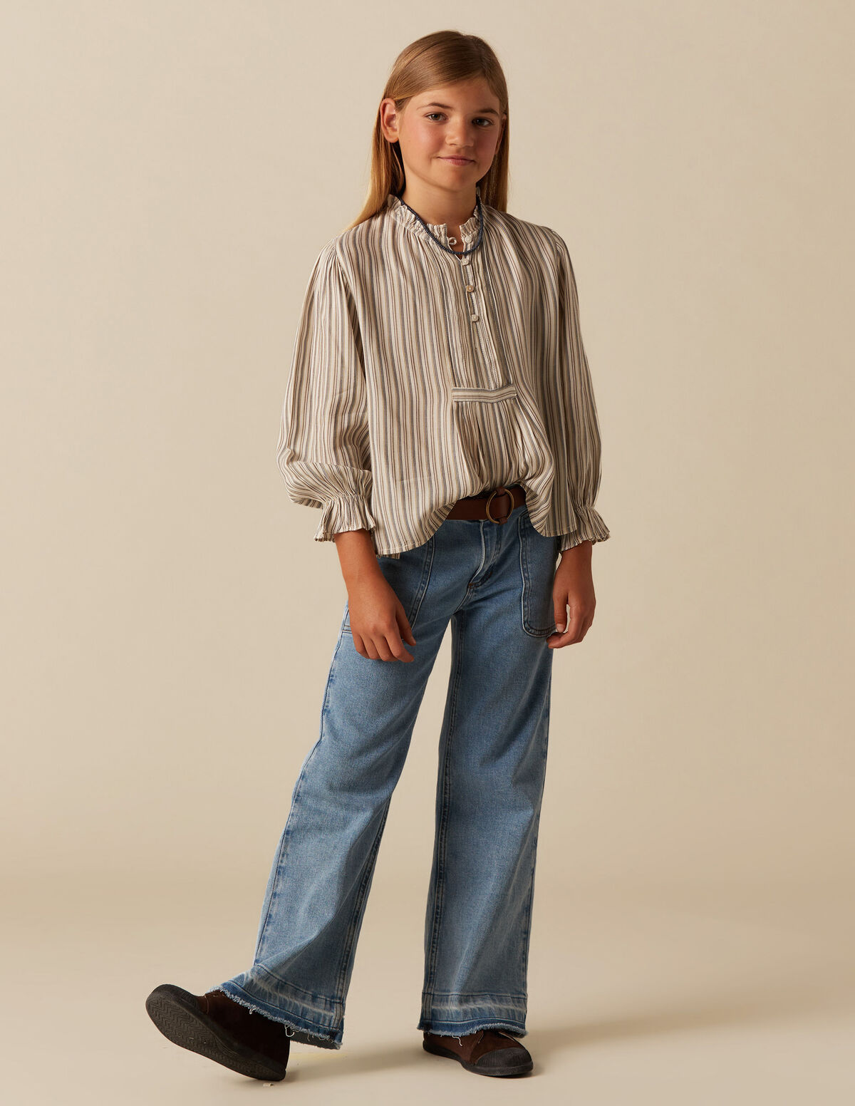 Blue wide leg jeans