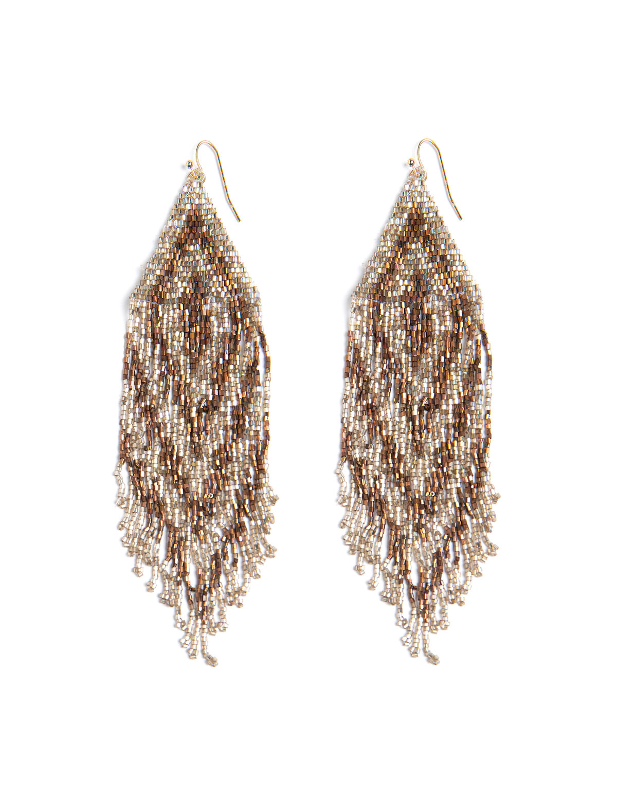 GOLD AND BROWN BEAD EARRING