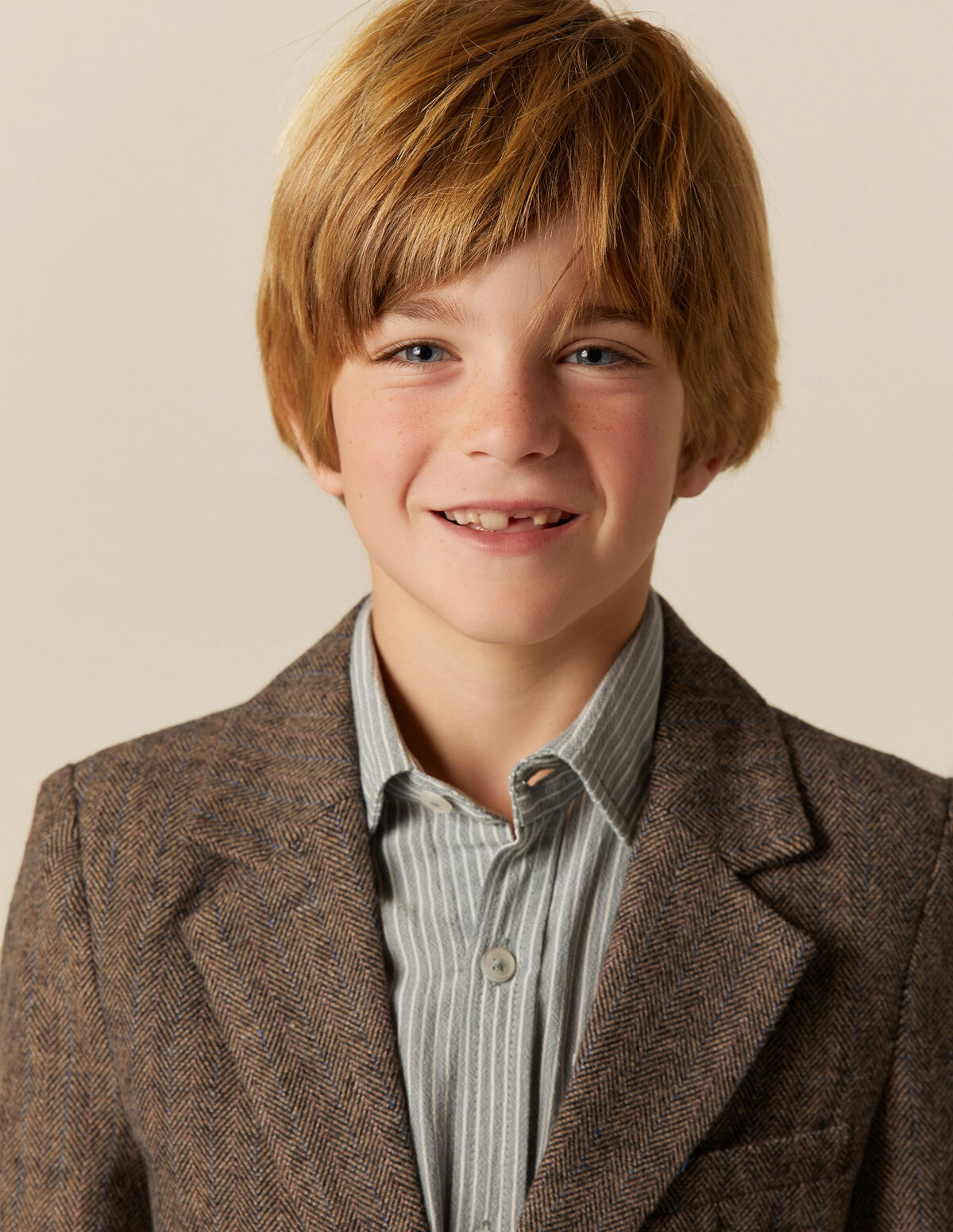 BROWN HERRINGBONE BLAZER