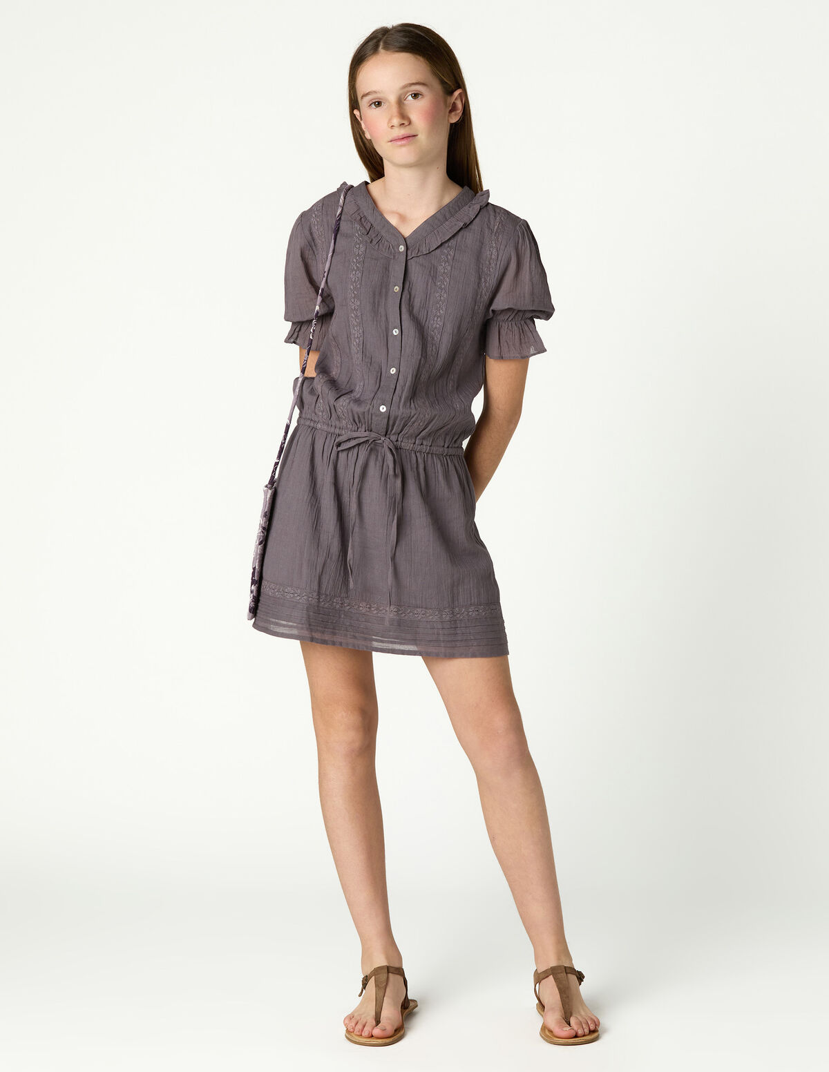 ANTHRACITE RUFFLE DRESS