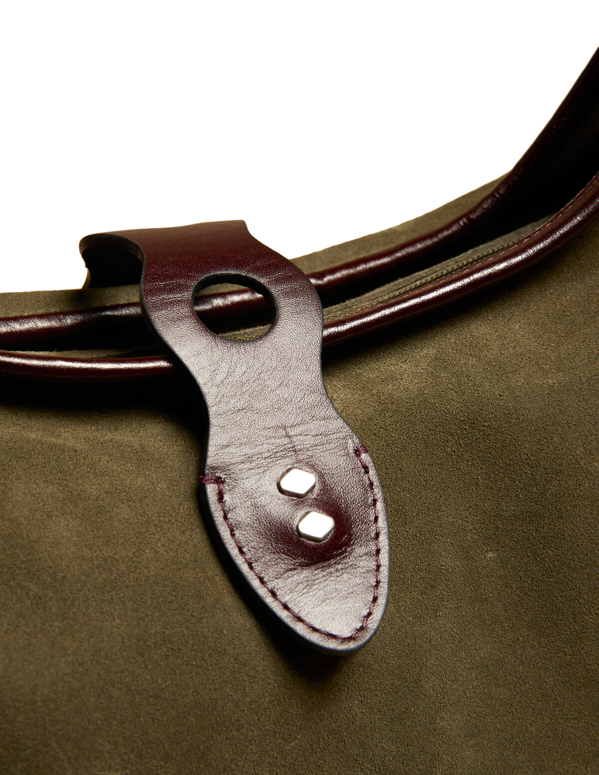 KHAKI SUEDE SHOPPING BAG