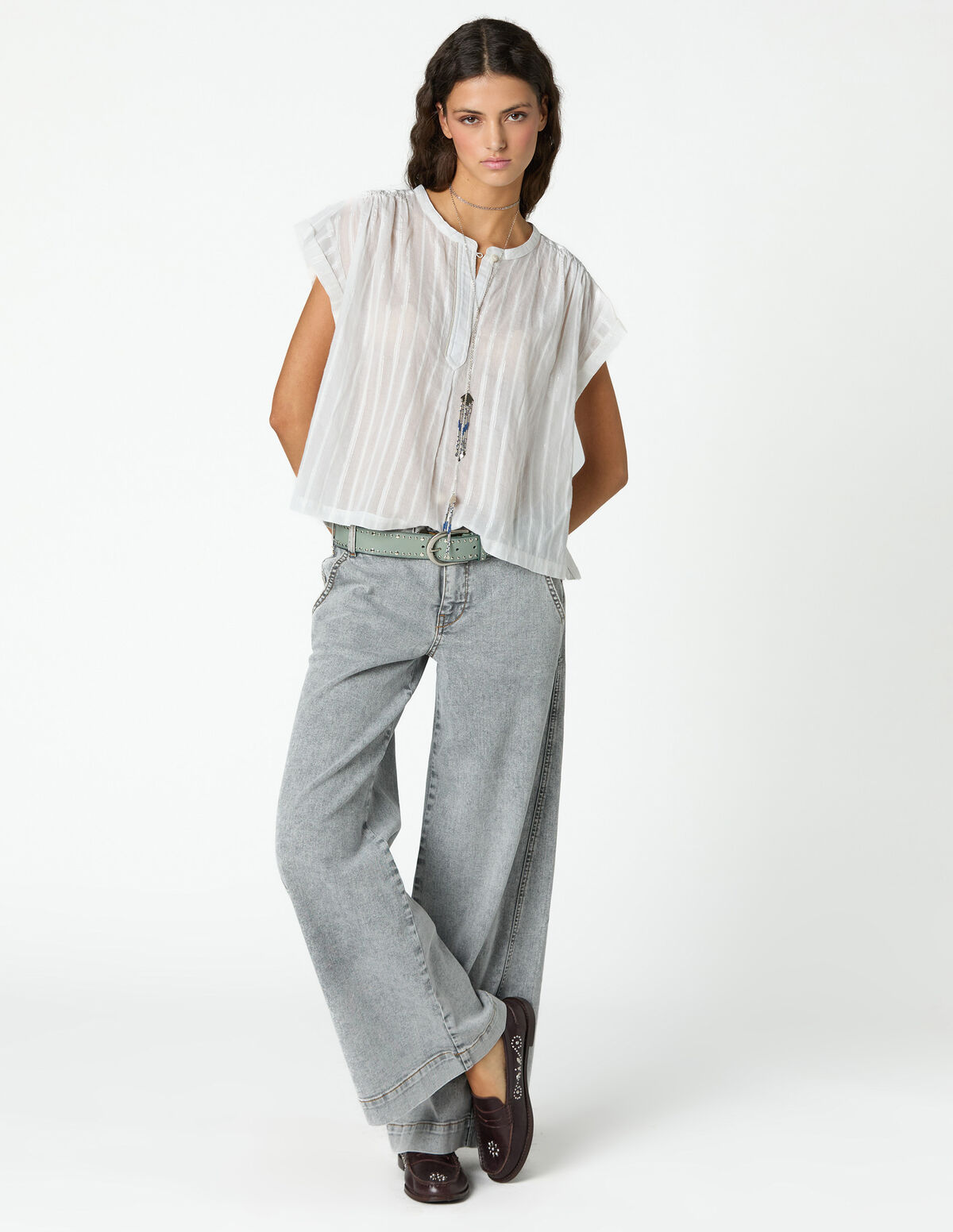 BIG BLUE LUREX SHIRT