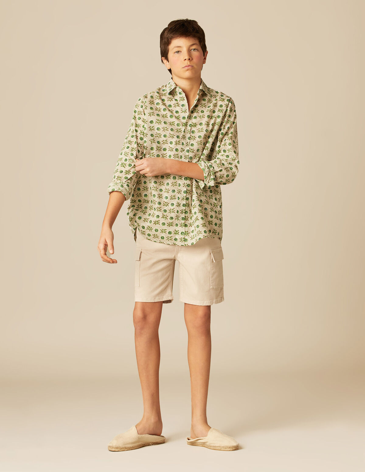 GREEN BRANCH PRINT SHIRT