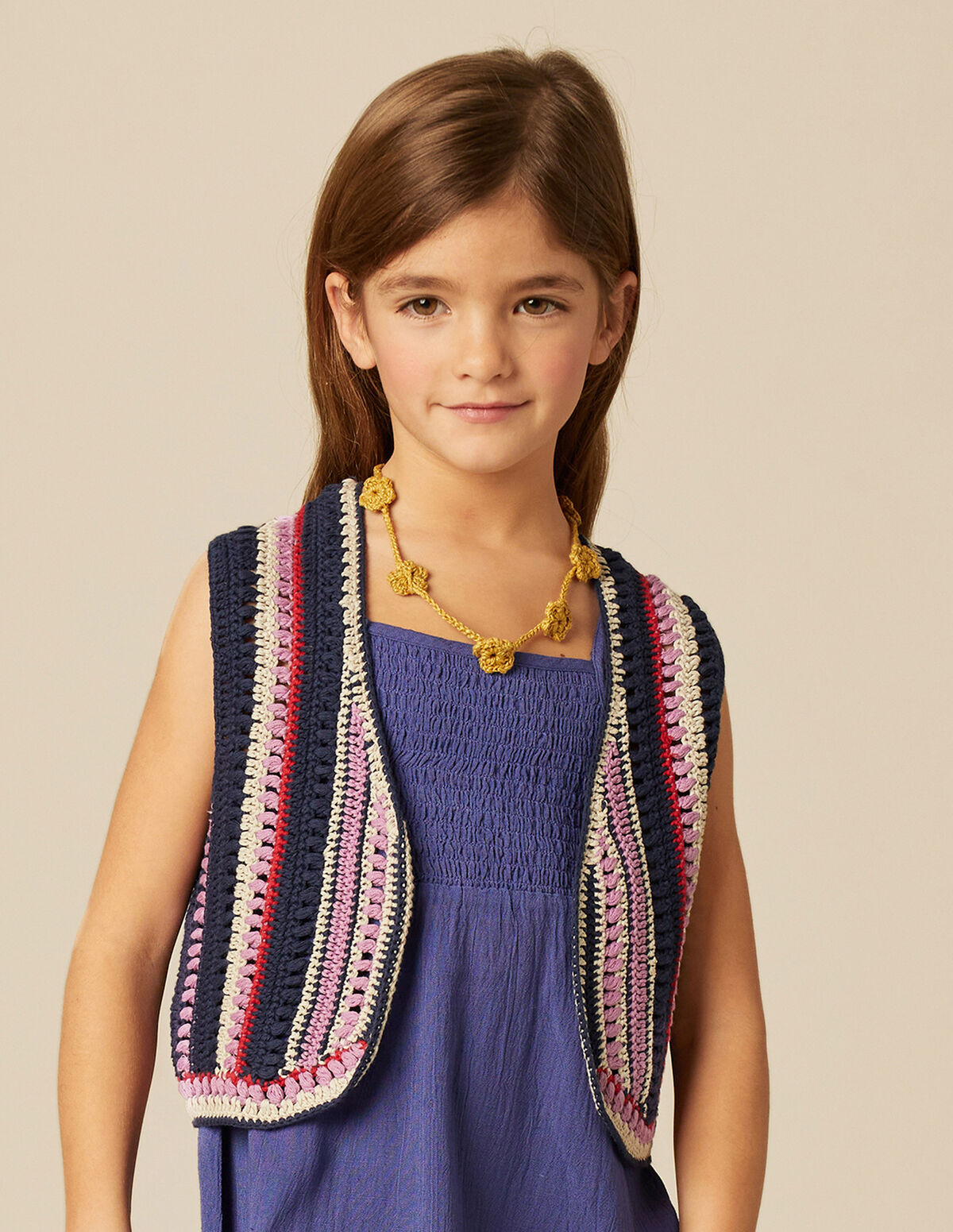 GILET TRICOT BLEU