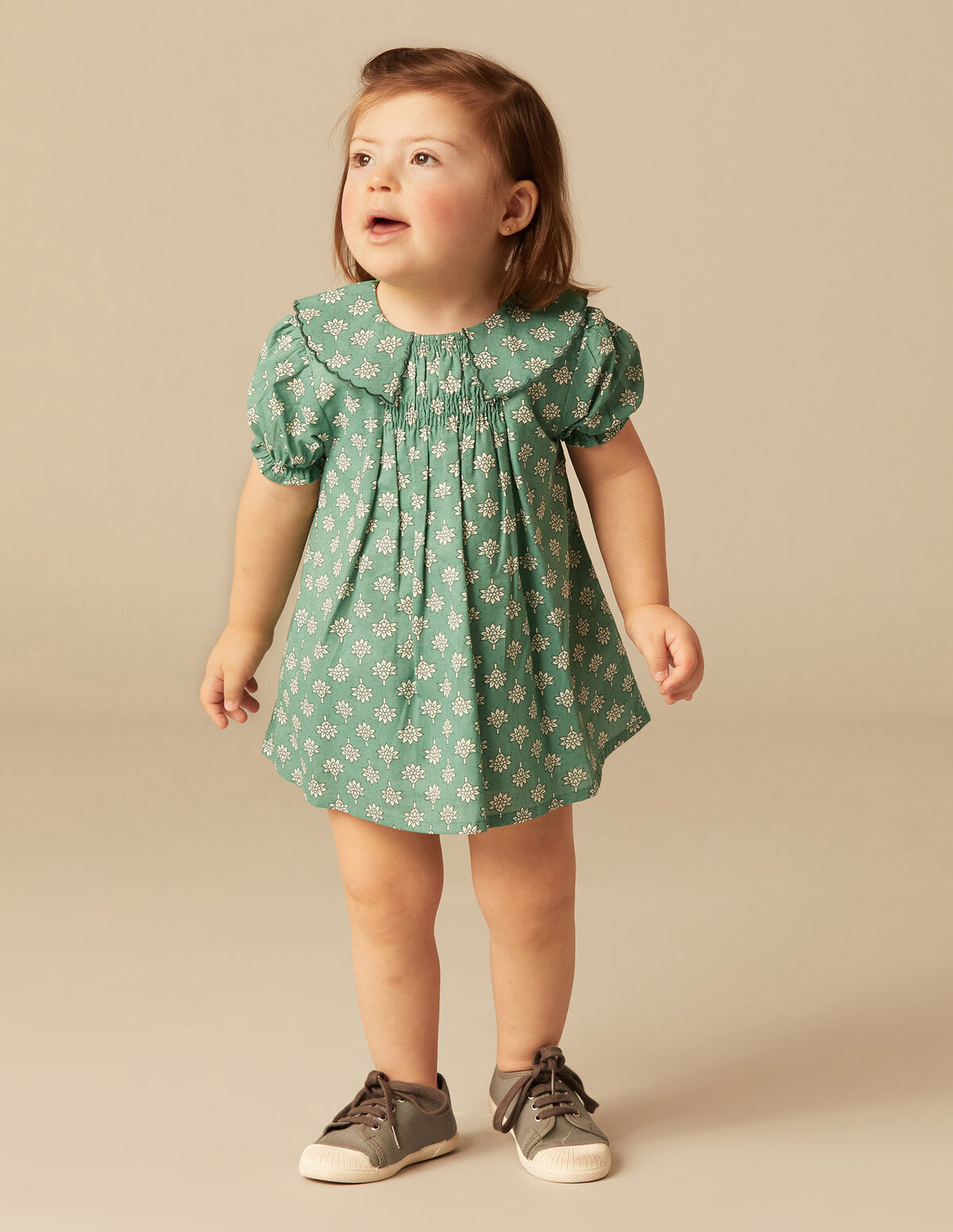 GREEN LEAVES PRINT DRESS