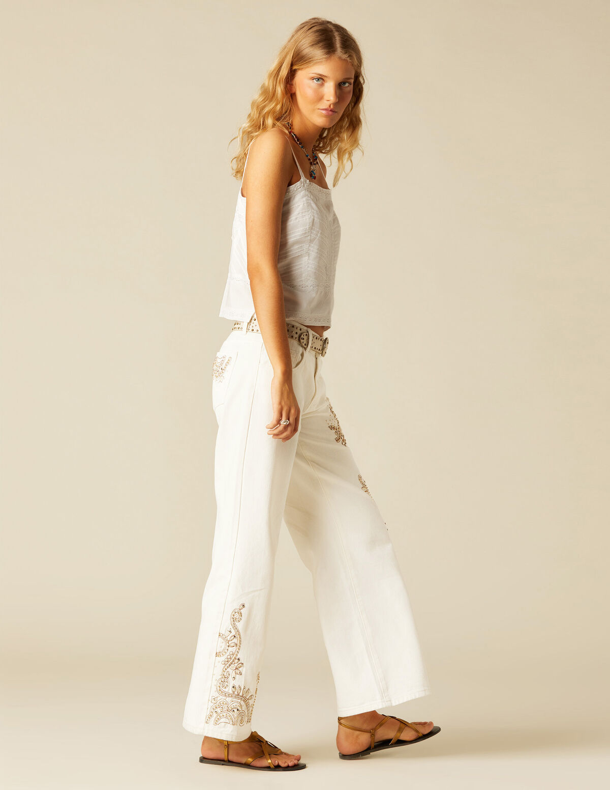PIN-TUCK STRAPPY TOP
