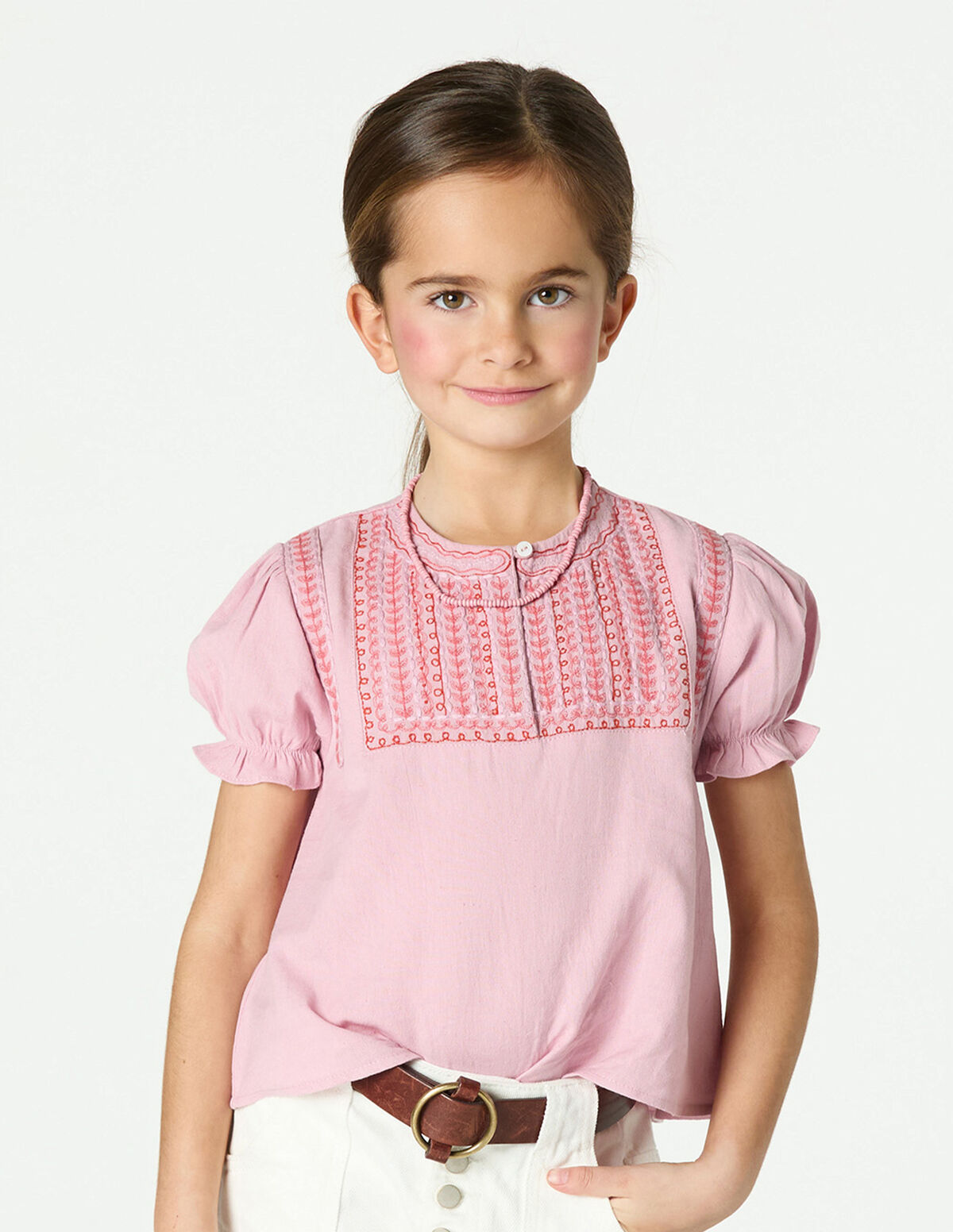 PINK EMBROIDERED SHIRT