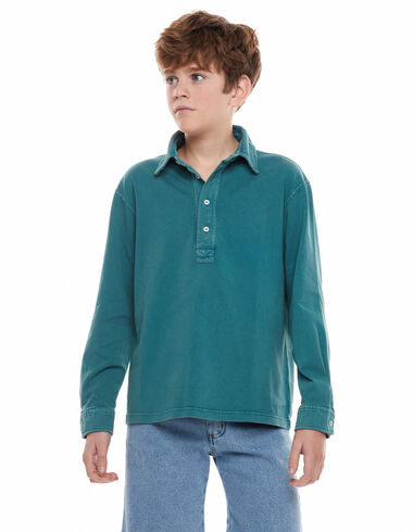 Green long sleeve polo shirt - Polos - Nícoli