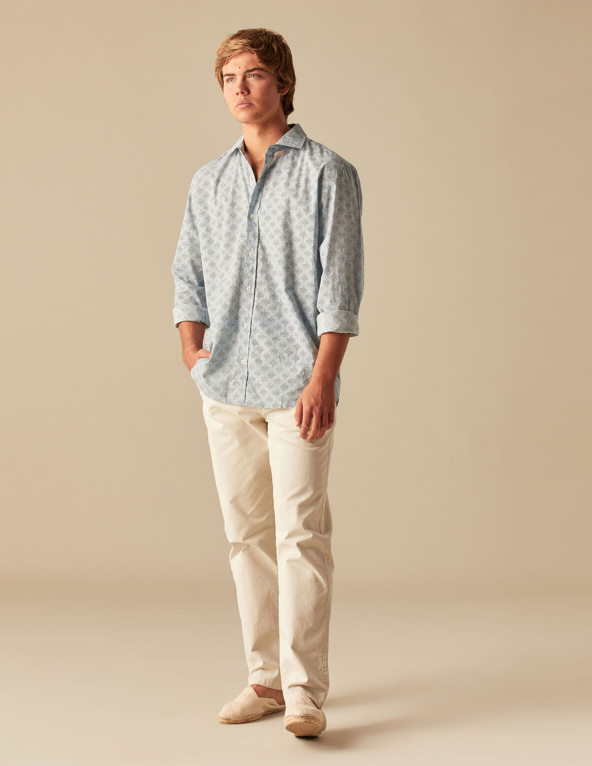 CAMISA HOJAS AZUL