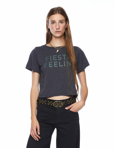 Anthracite Fiesta Feelin T-shirt - View all > - Nícoli