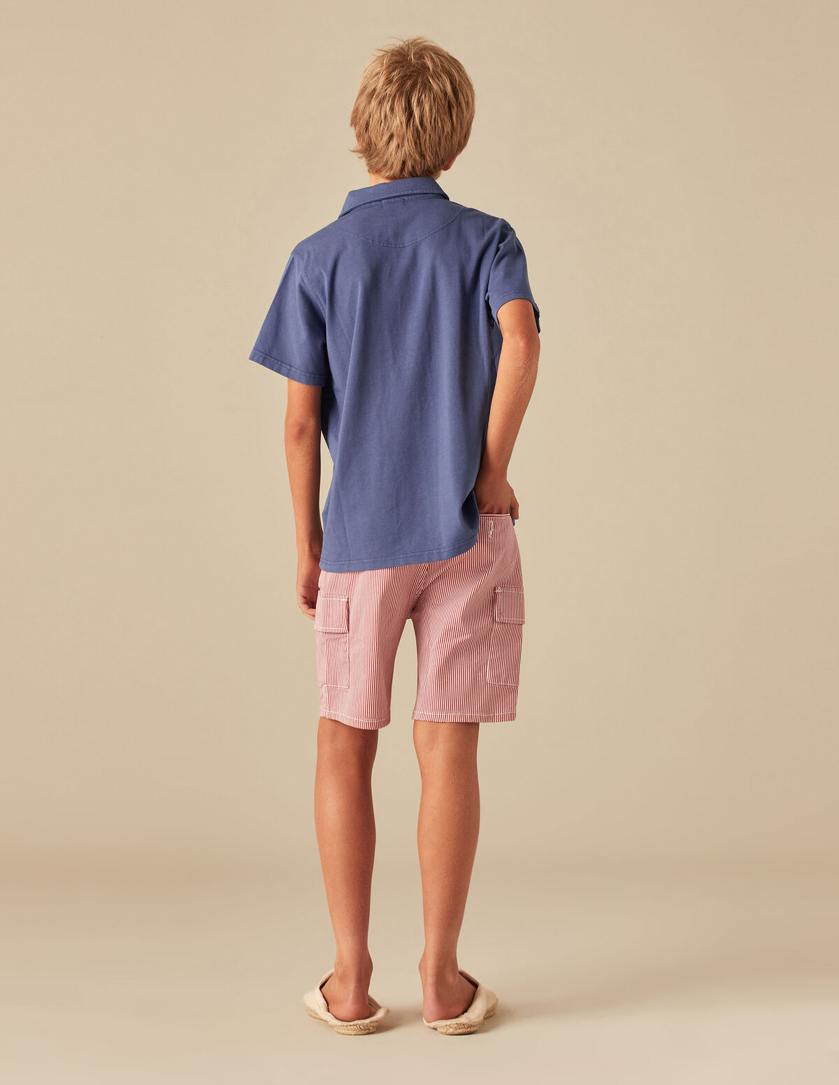 BERMUDA CARGO RAYURE ROUGE