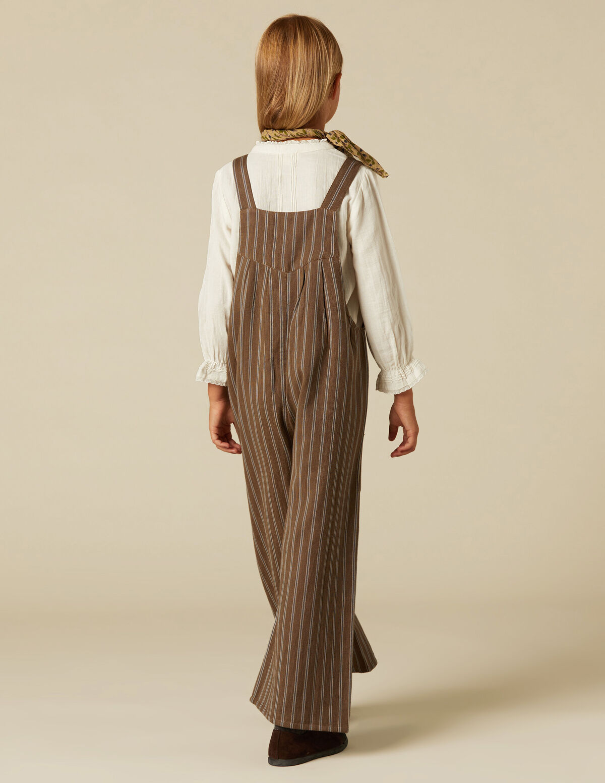 BROWN STRIPED DUNGAREES