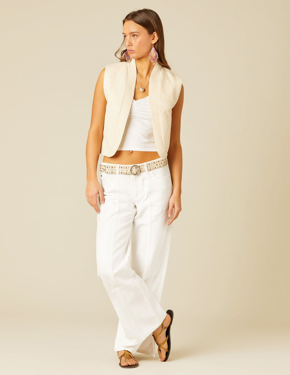PANTALÓN BLANCO RECTO COSTURAS