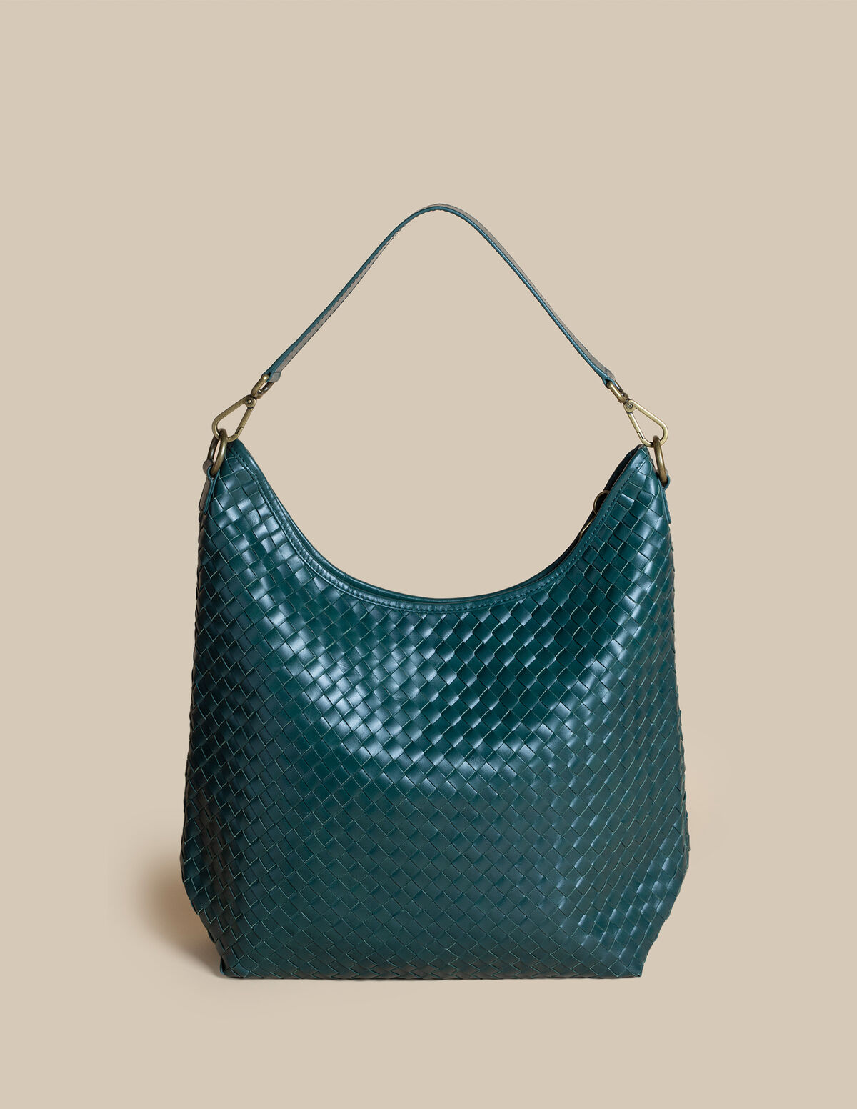 BOLSO TRENZADO PIEL GUINDA