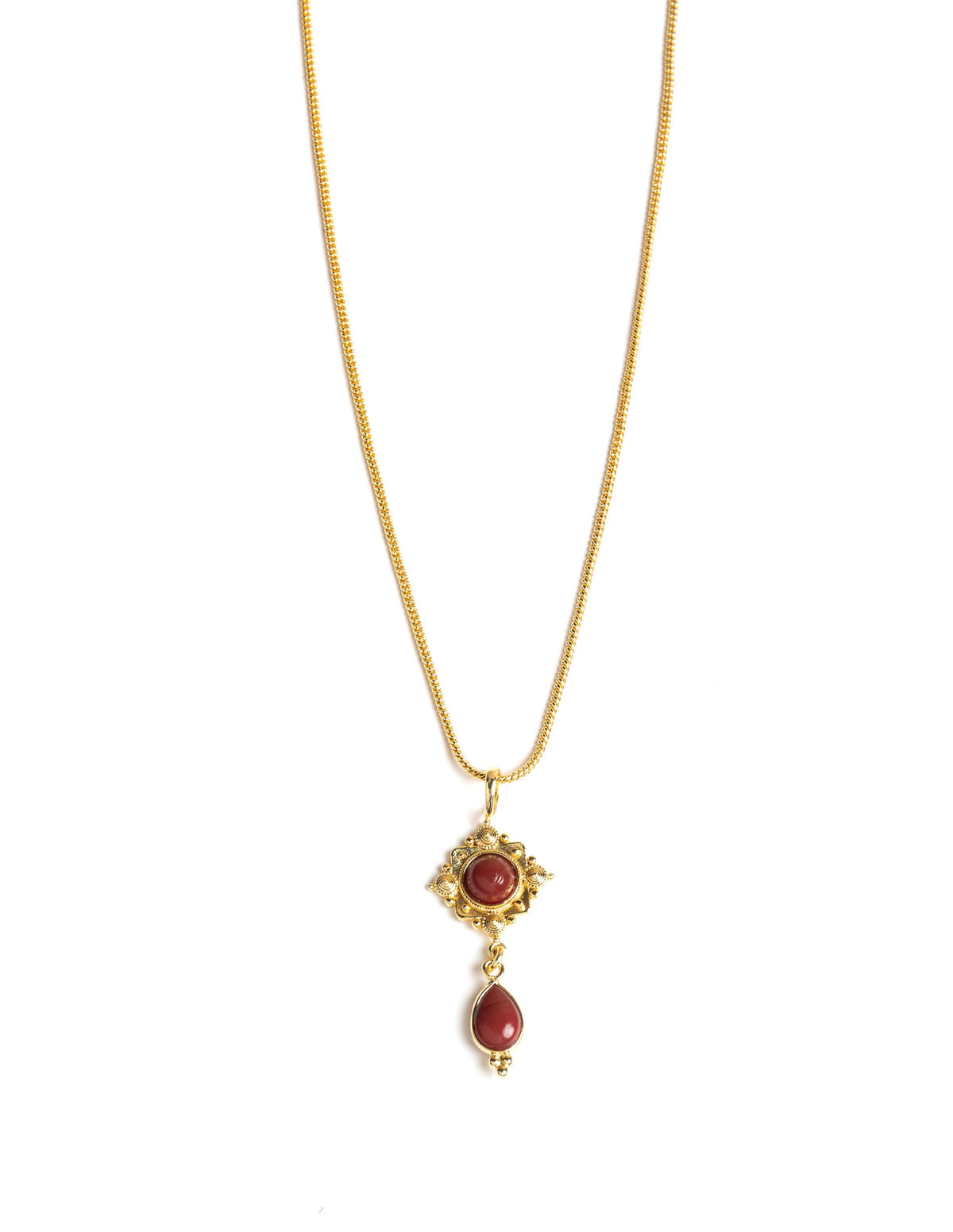 MAROON SQUARE NECKLACE