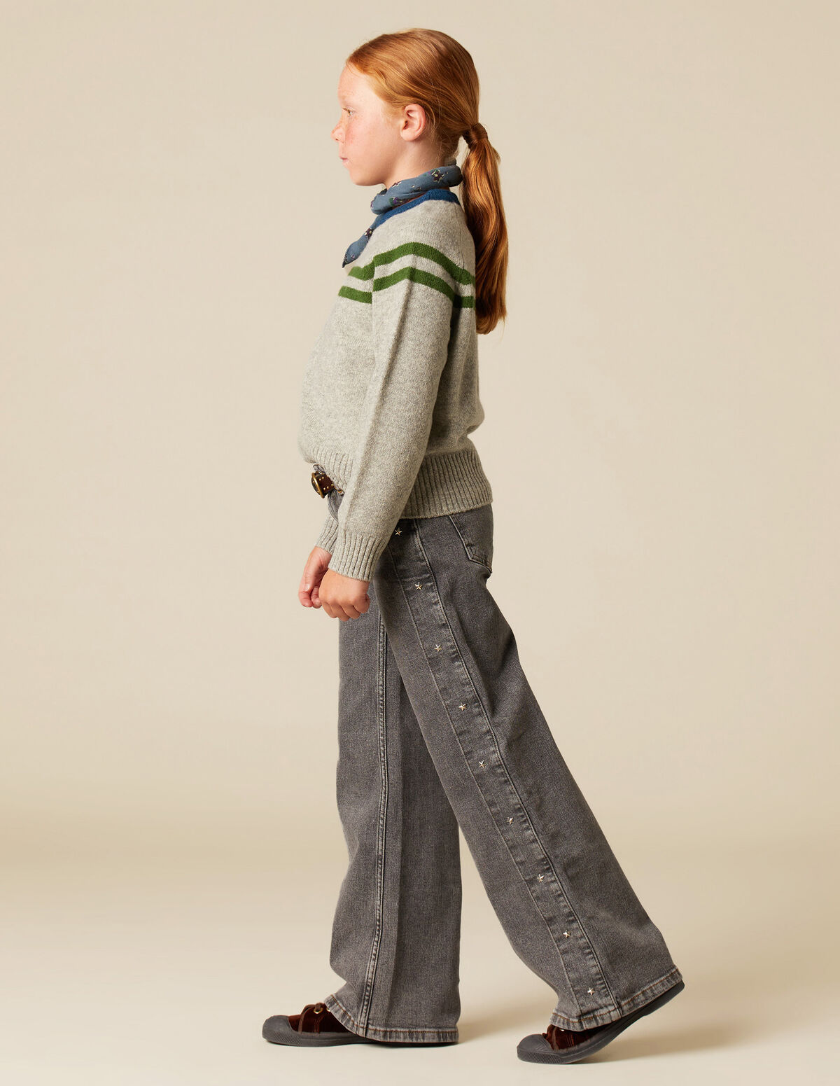 DOUBLE STRIPE GREY JUMPER