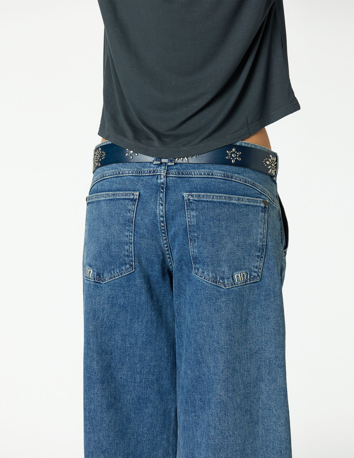 BLUE NN EMBROIDERED TROUSERS