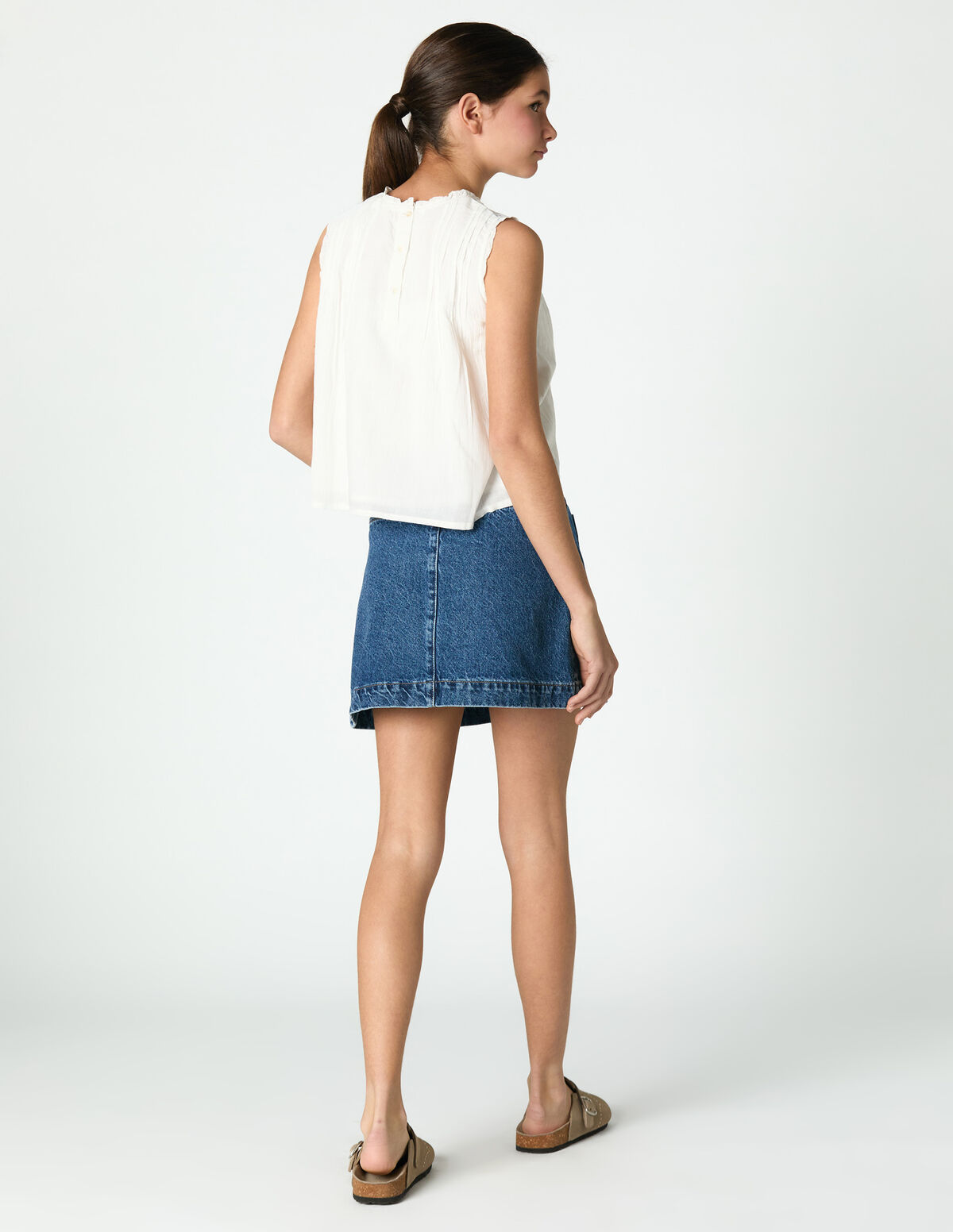 FALDA DENIM BOTONES CRUDO