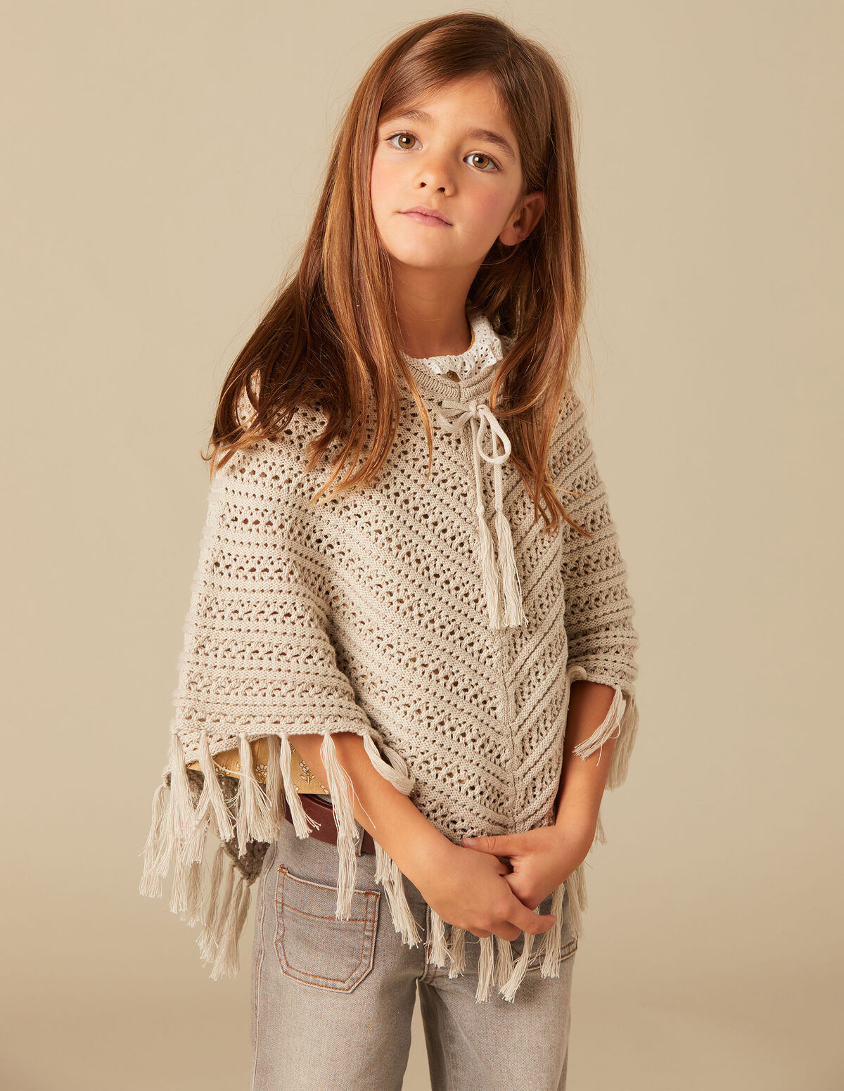 PONCHO FRANGES MAILLE