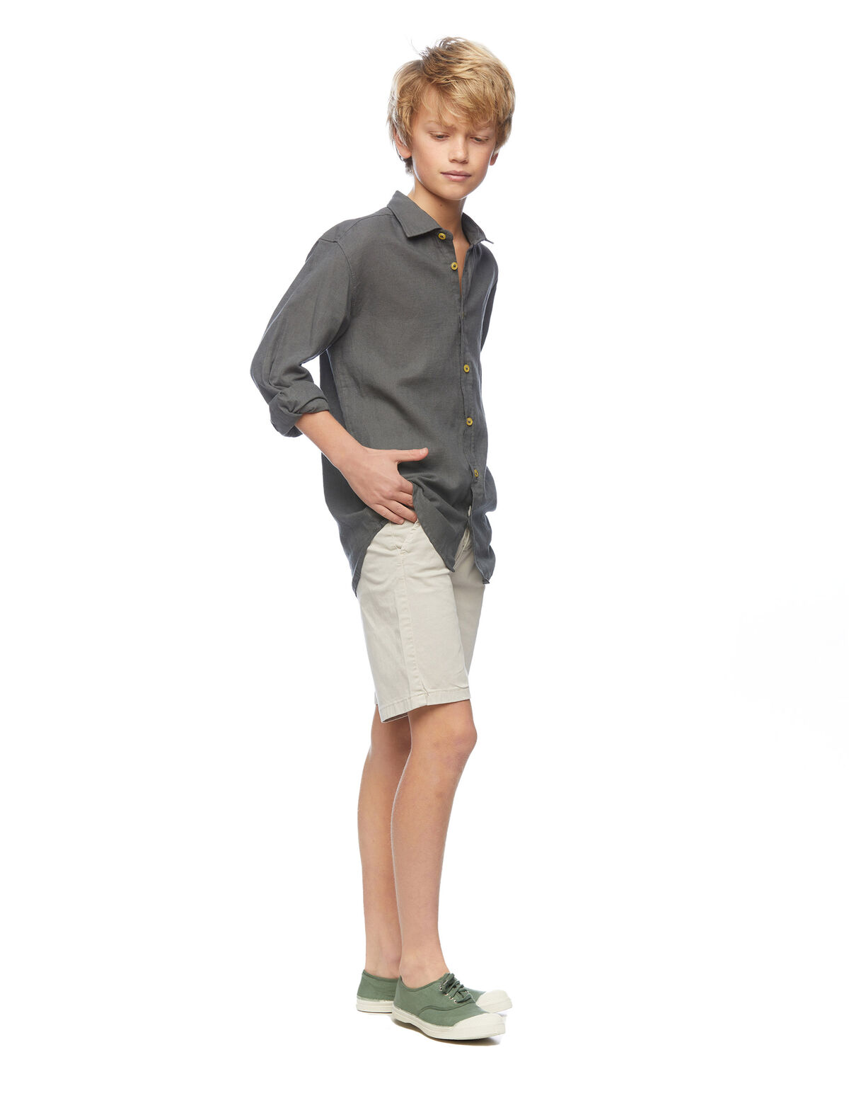 White chino bermuda shorts