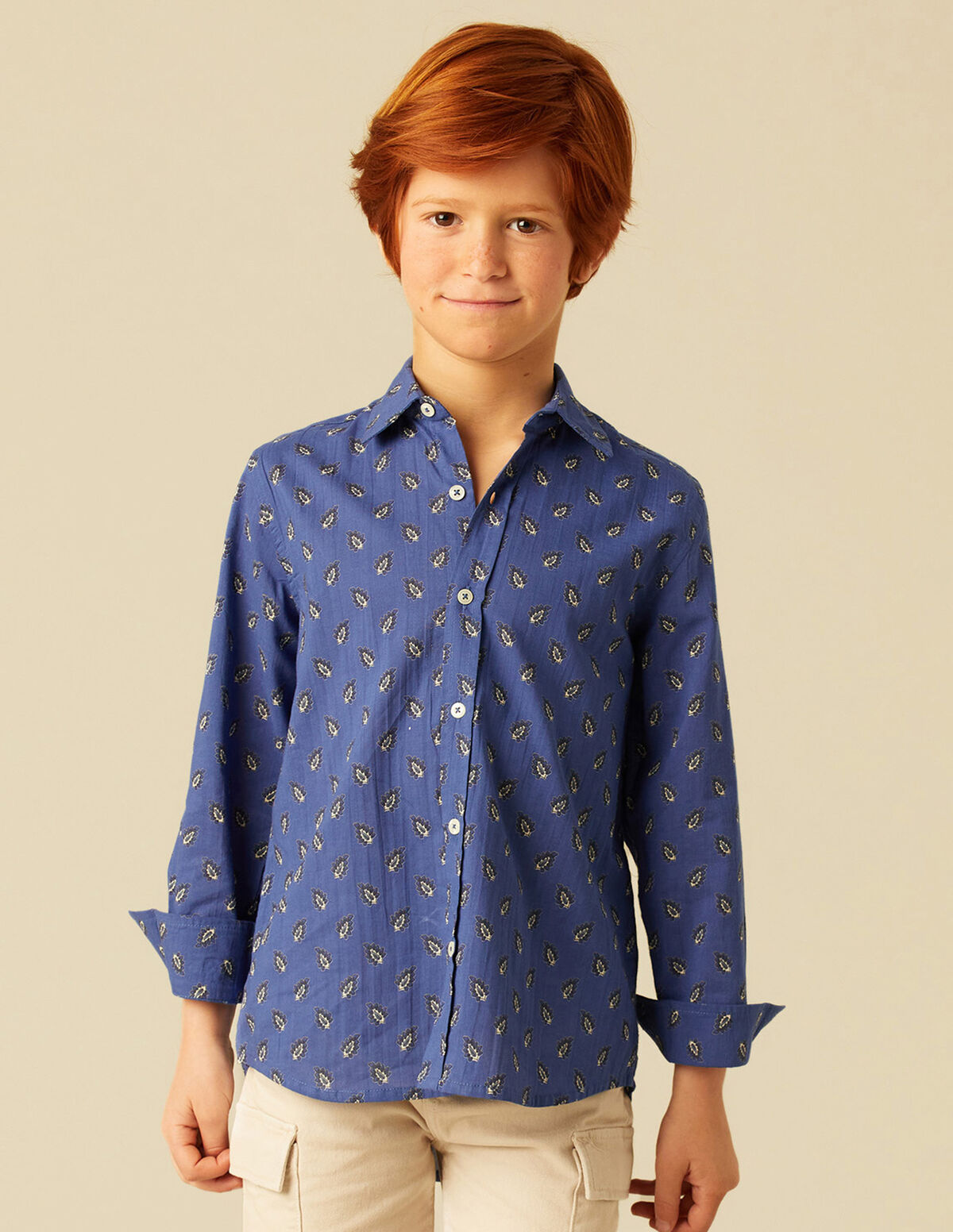 CAMISA HOJAS AZUL