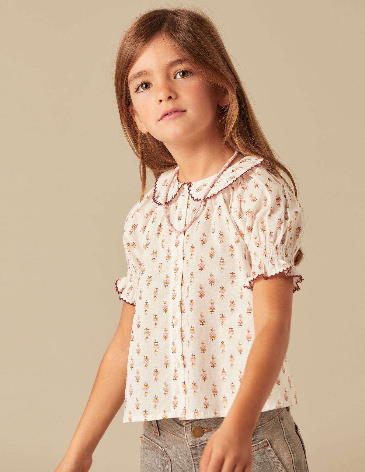 BROWN 'BABY FLOWER' SHIRT