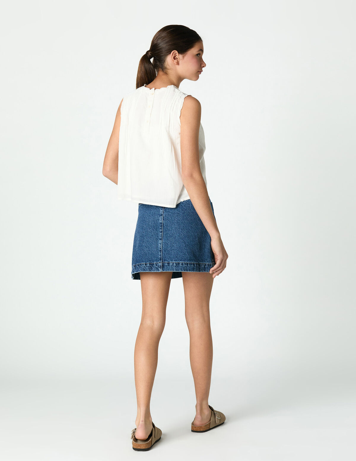 SAIA DENIM BOT&Otilde;ES CRU
