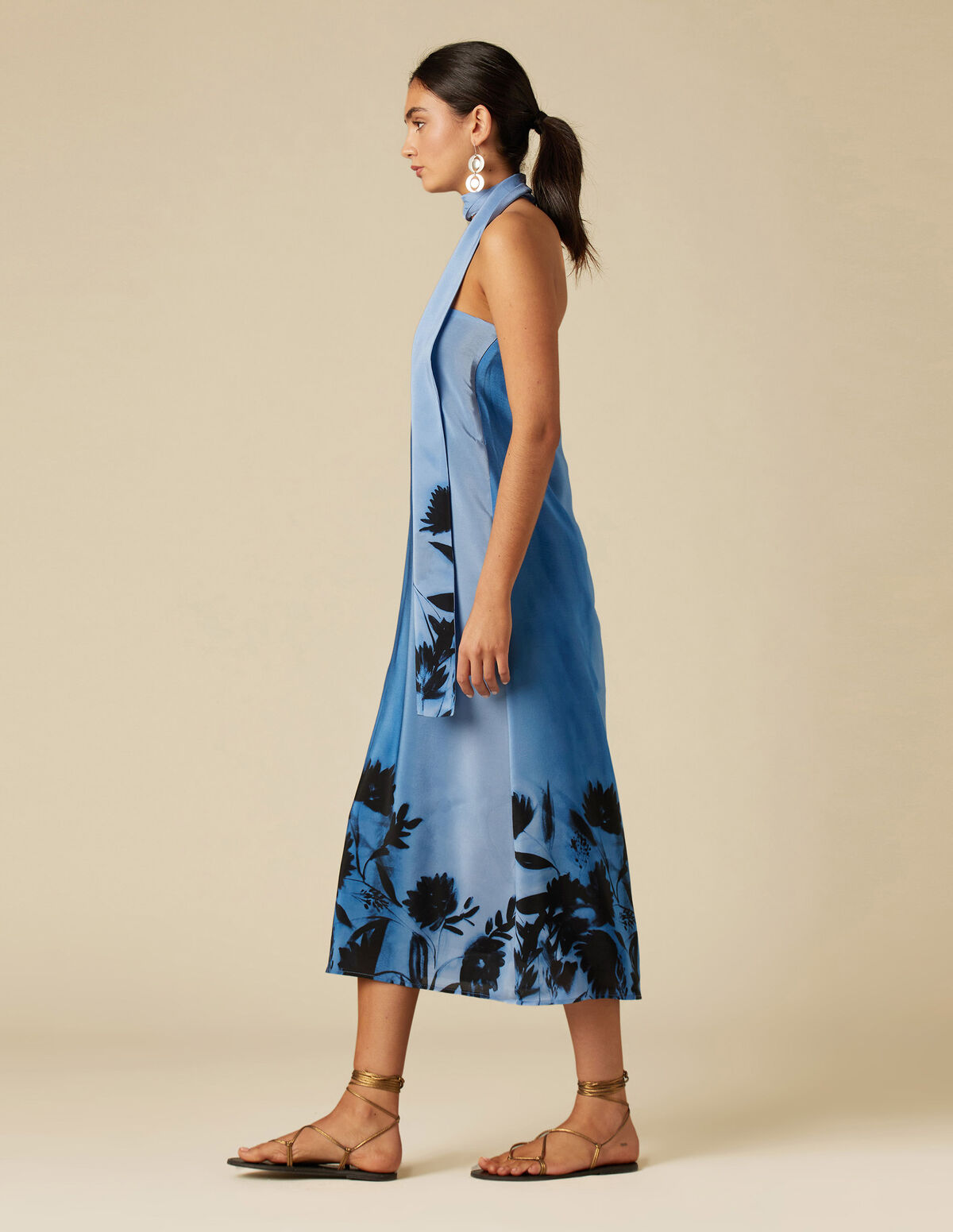 VESTIDO SEDA PRINT VERDE