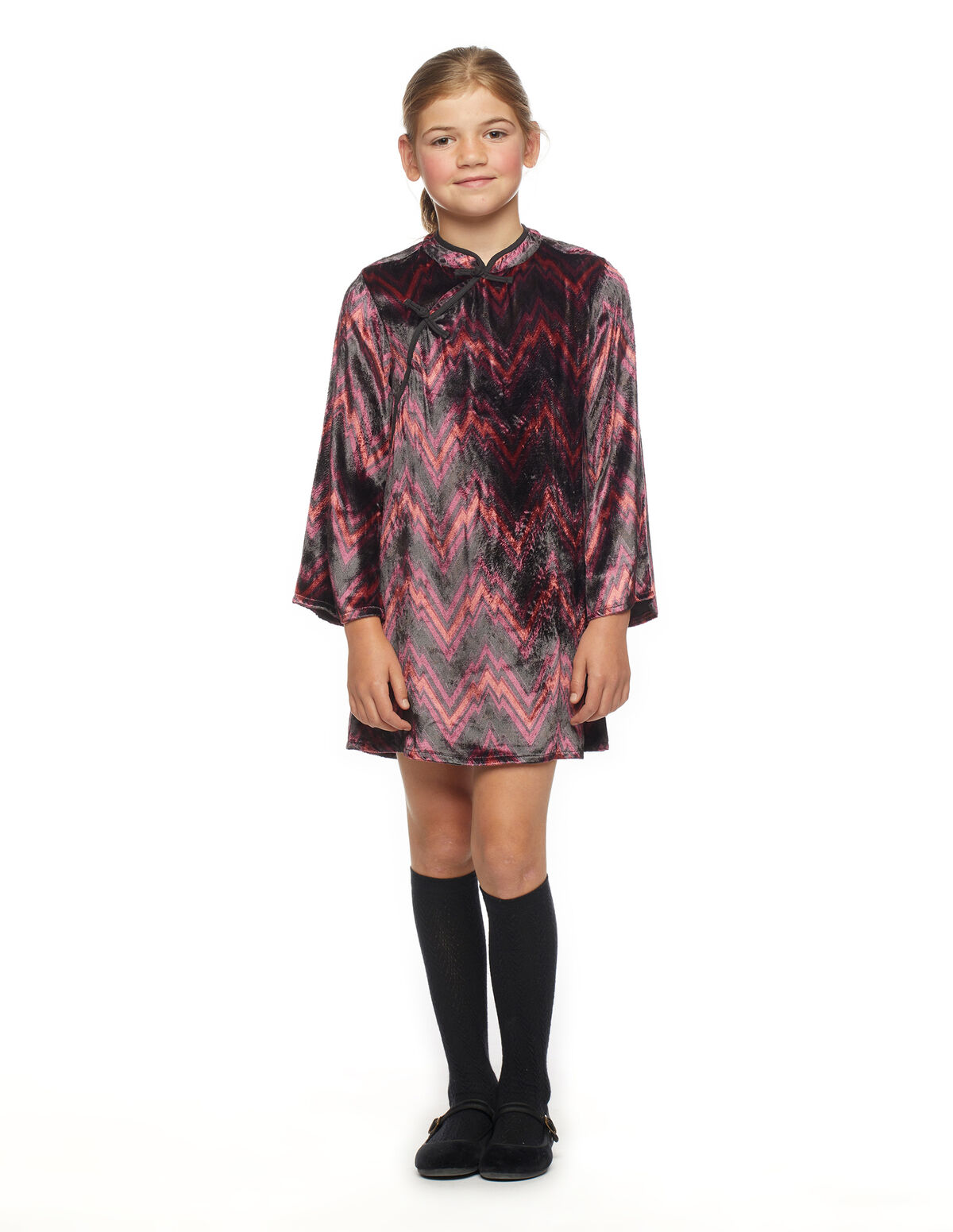 VELVET PRINTED DRESS