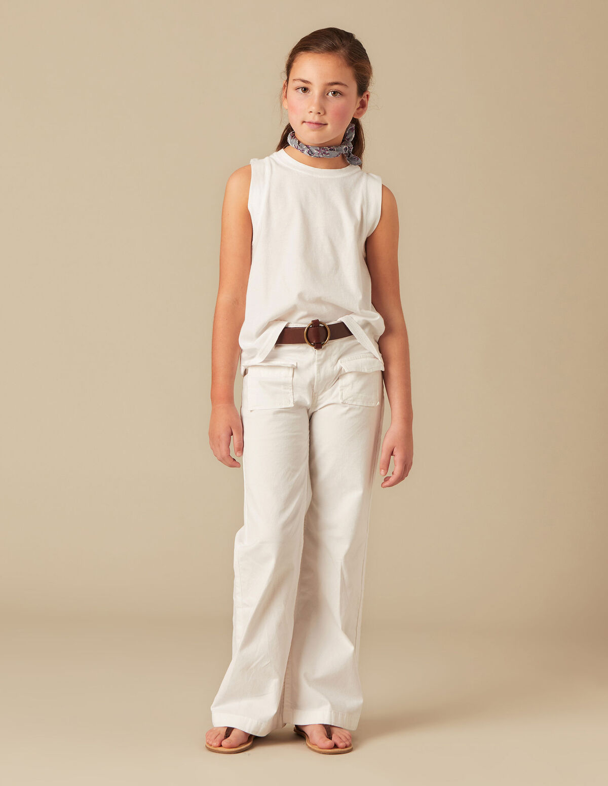 Pantalon rabat poches jean bleu