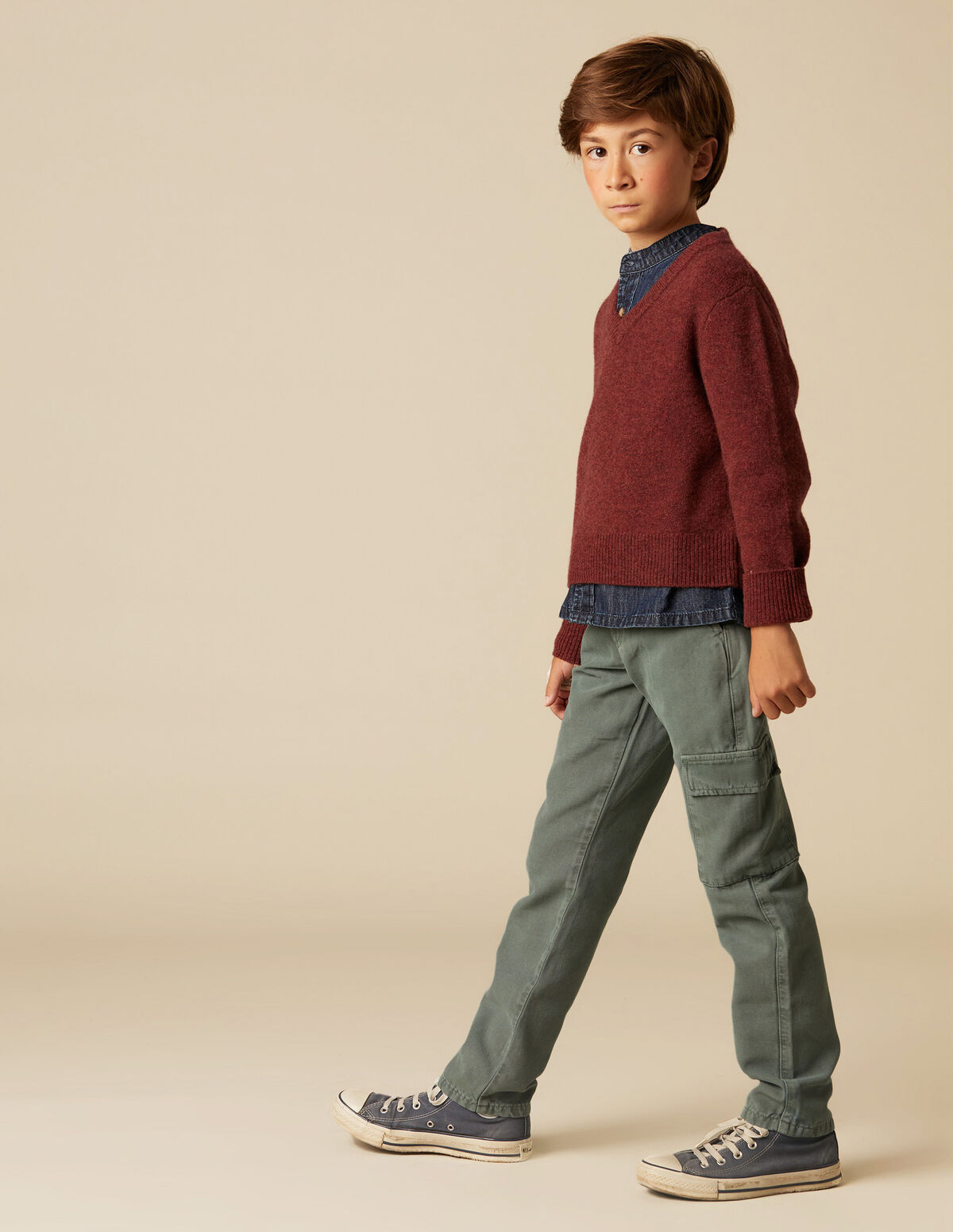 RUSSET V-NECK JUMPER