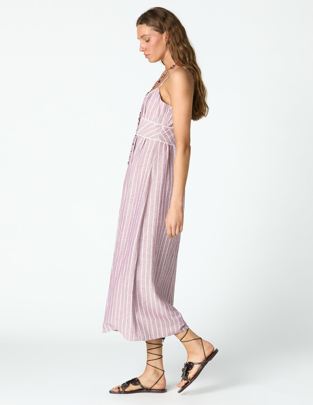 MAROON STRIPED DRESS