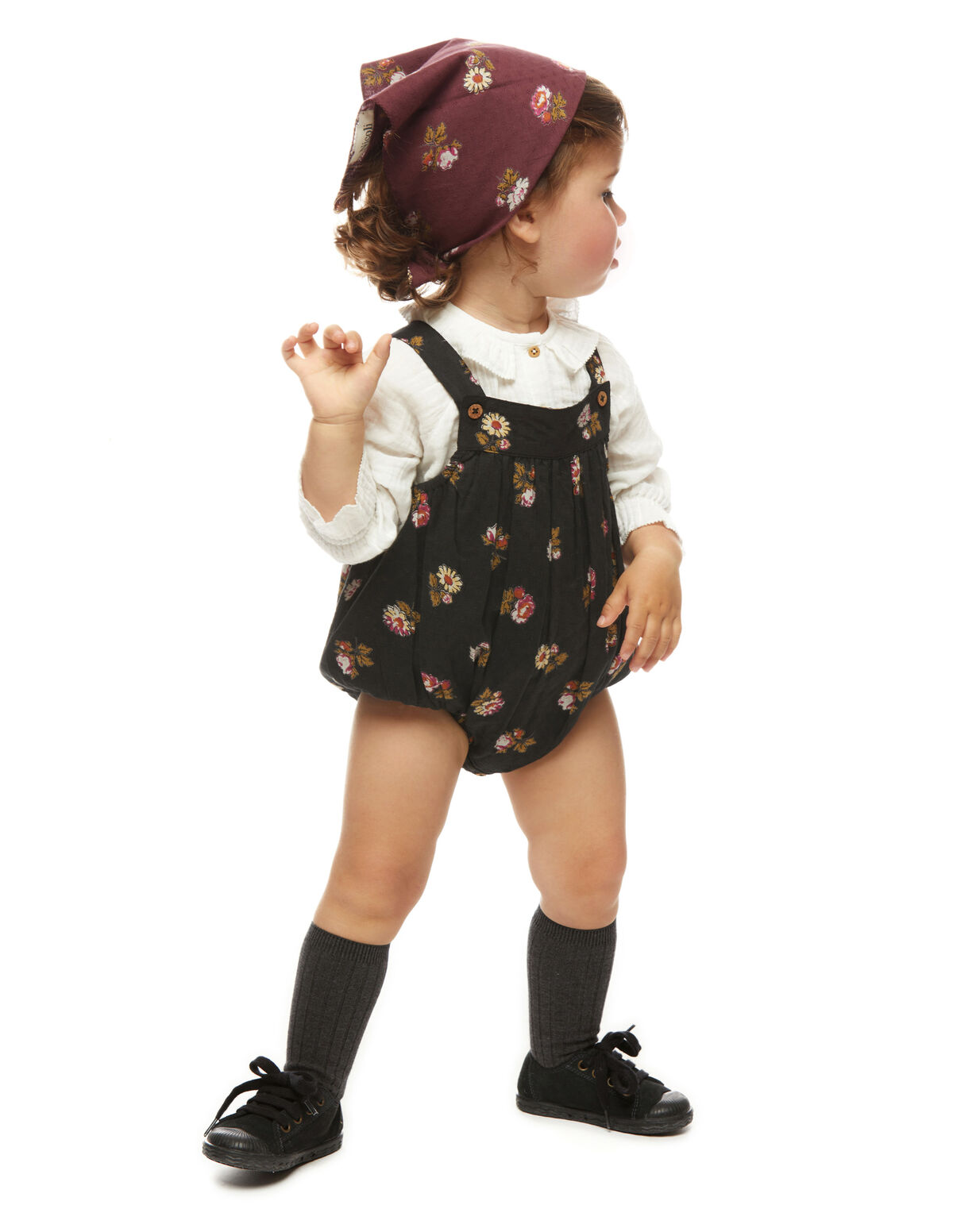 MAROON FLORAL PLAYSUIT