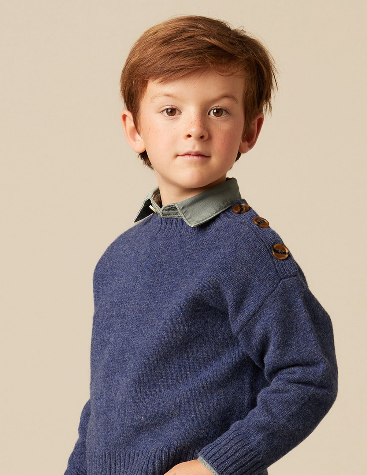 BLUE BUTTONED JUMPER
