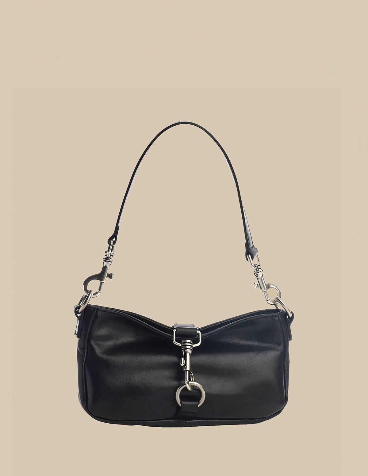 Bolso hebillas negro