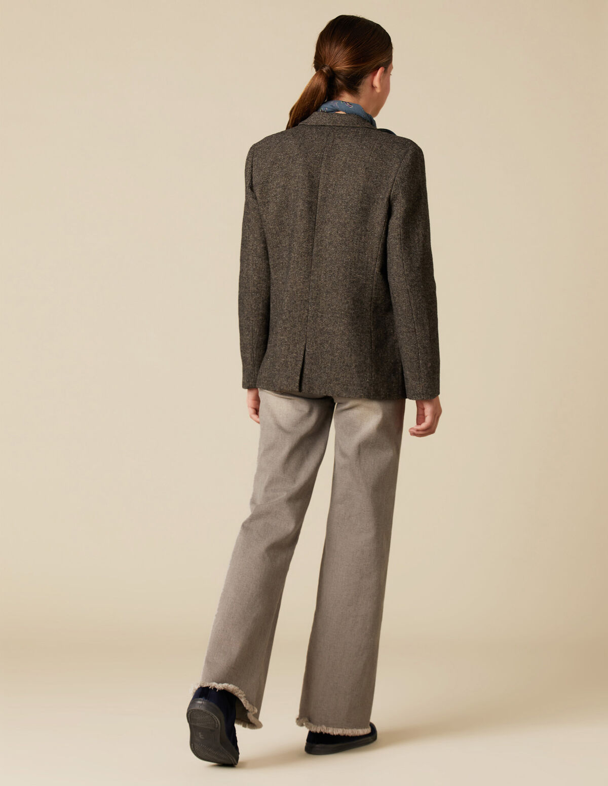 GREY HERRINGBONE BLAZER