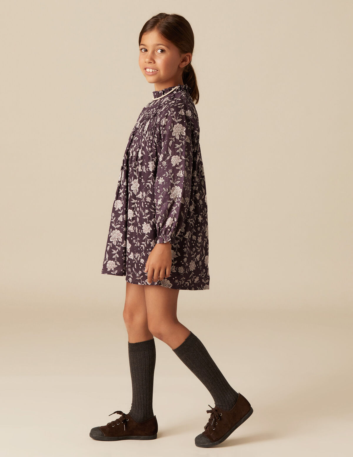 MAROON INDIAN FLORAL DRESS