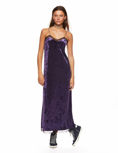 Purple velvet laced dress - Vestidos Fiesta - Nícoli