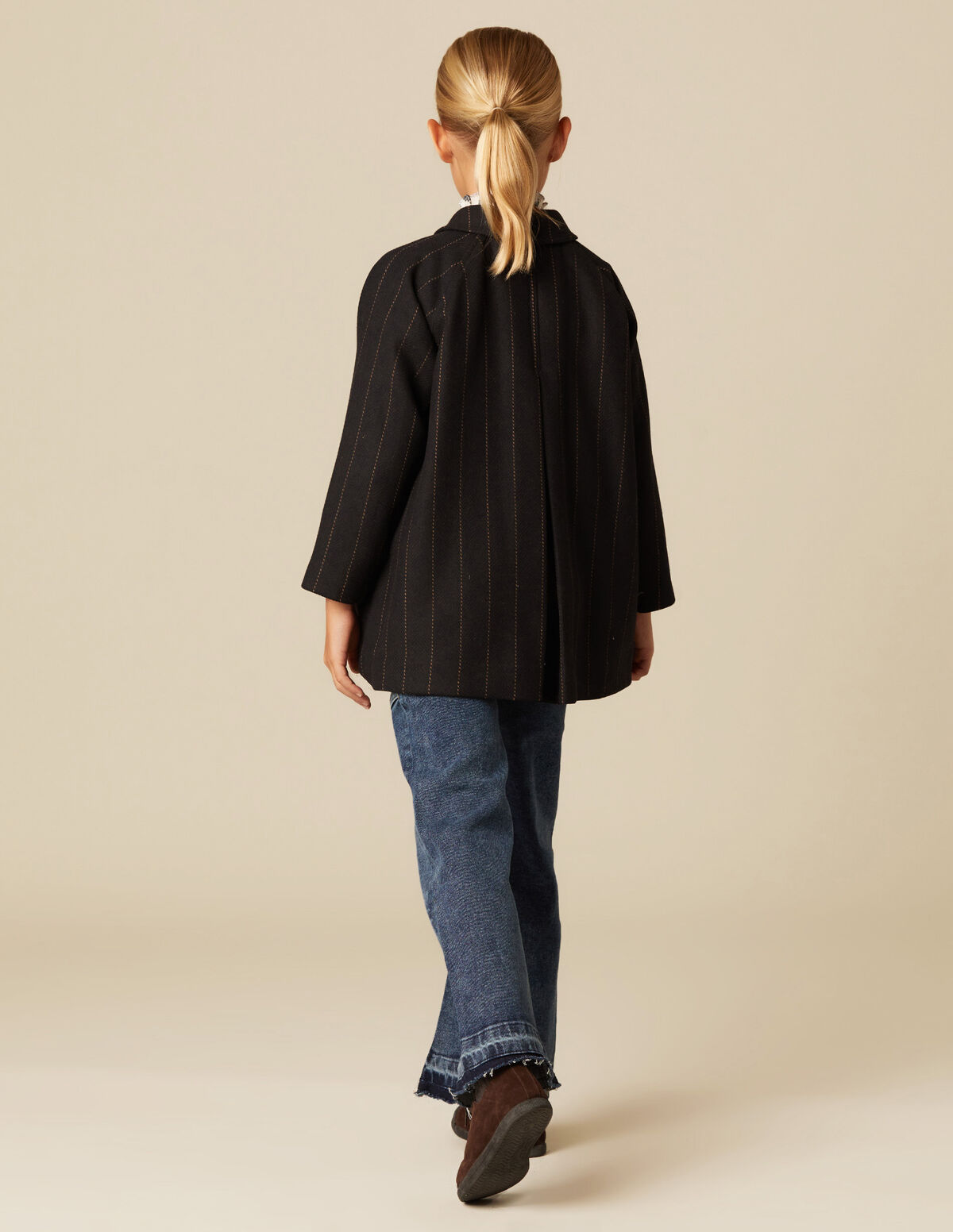 STRIPED DOUBLE-BREASTED COAT