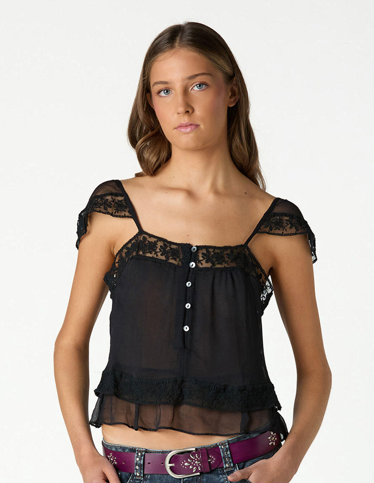 ANTHRACITE CREPE TOP