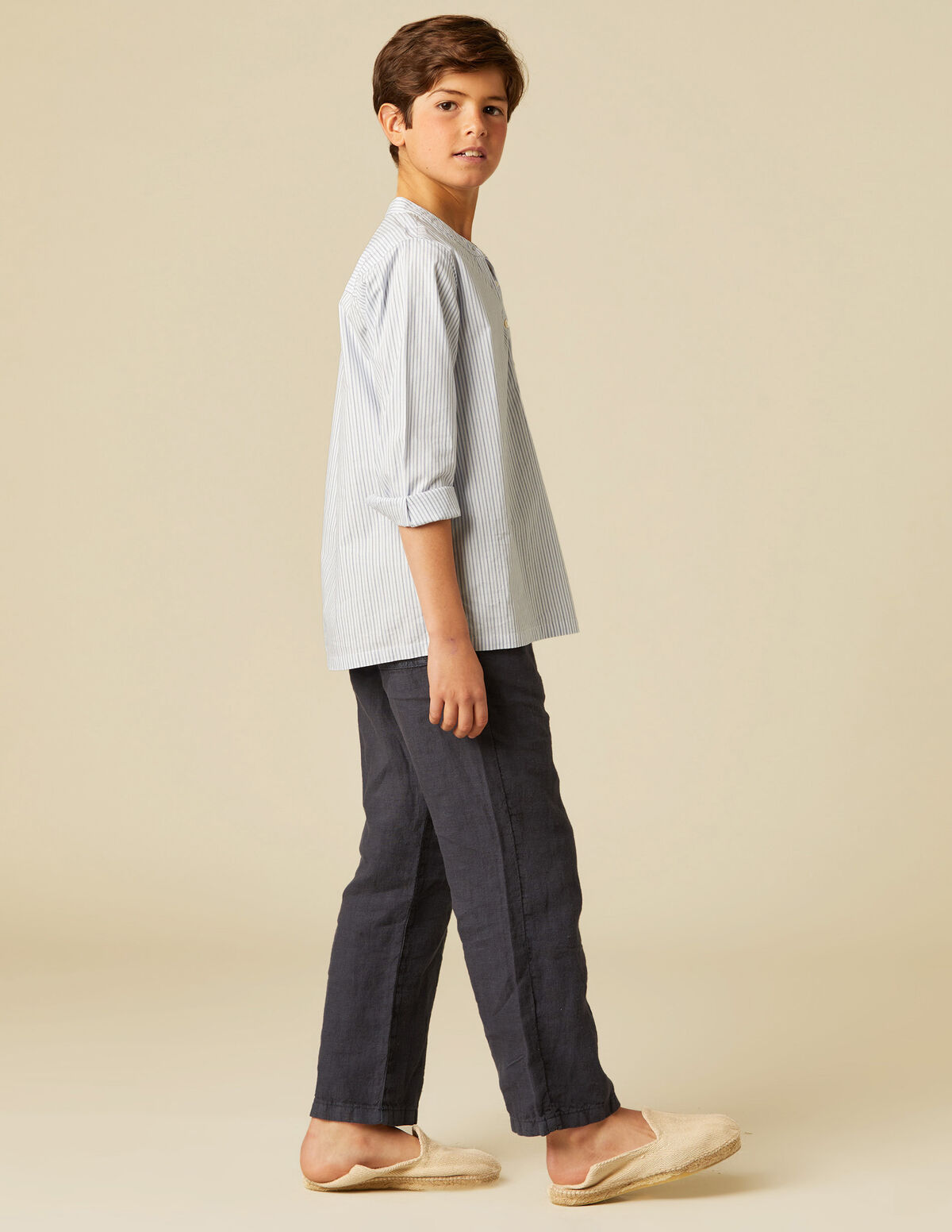 PANTALÓN LINO AZUL OSCURO