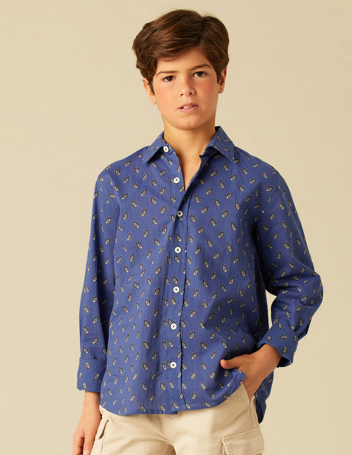 CAMISA HOJAS AZUL