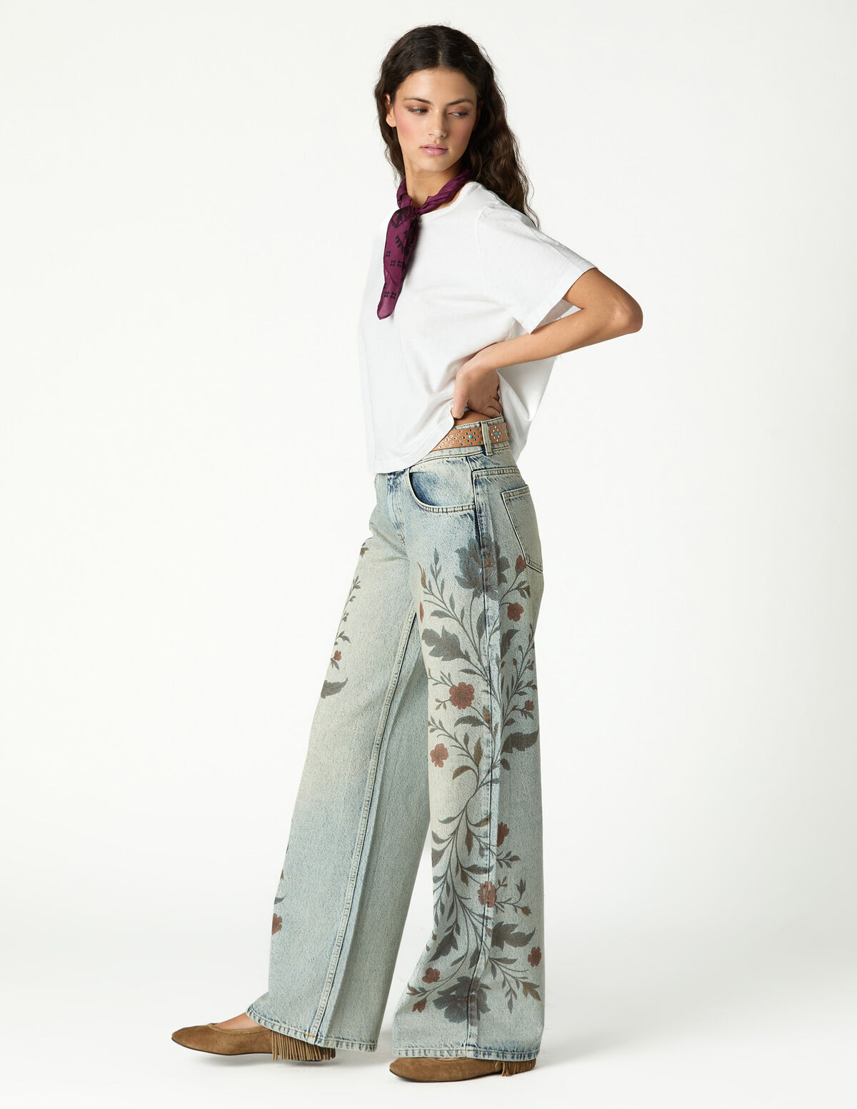 PANTAL&Oacute;N DENIM AZUL PRINT