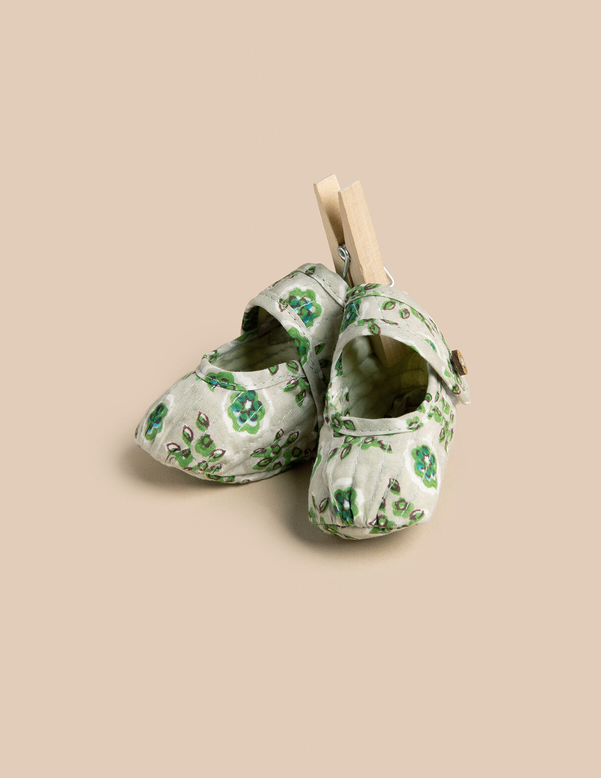 CHAUSSURES TOILE BOUQUETS VERTES