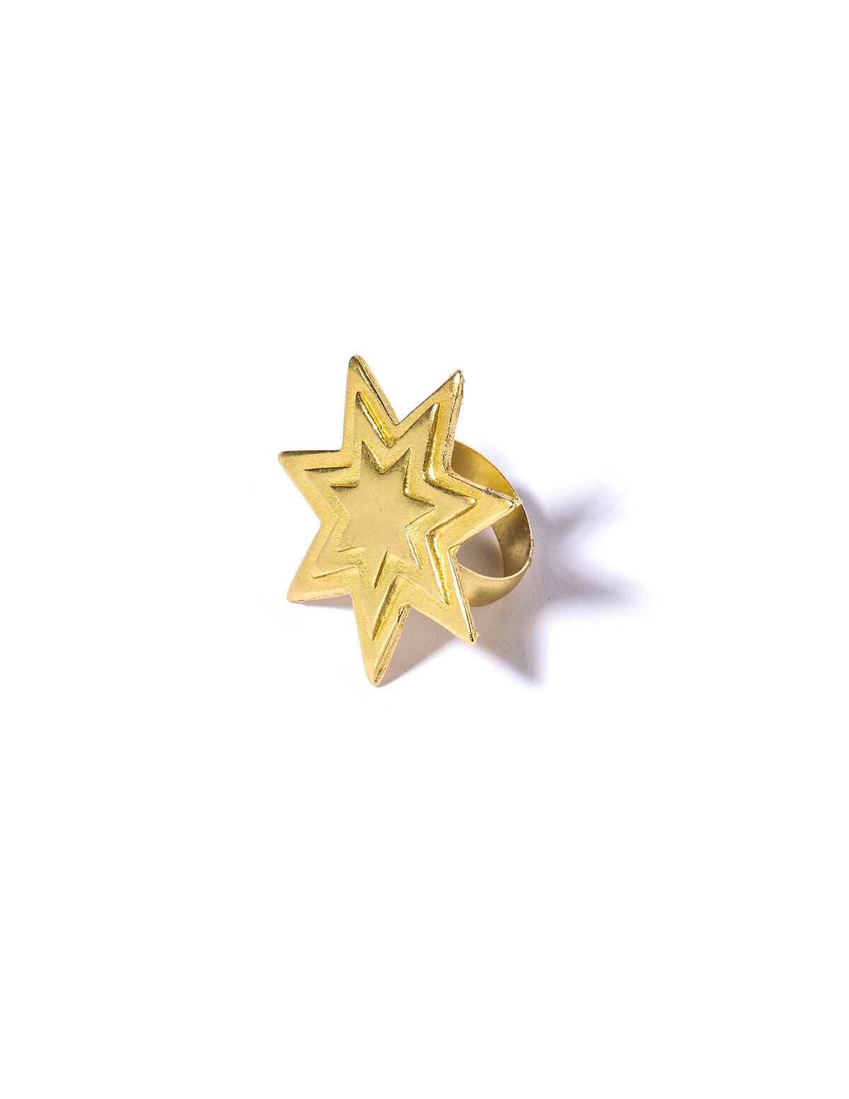 Anillo estrella volumen dorado - Ver todo - Nícoli